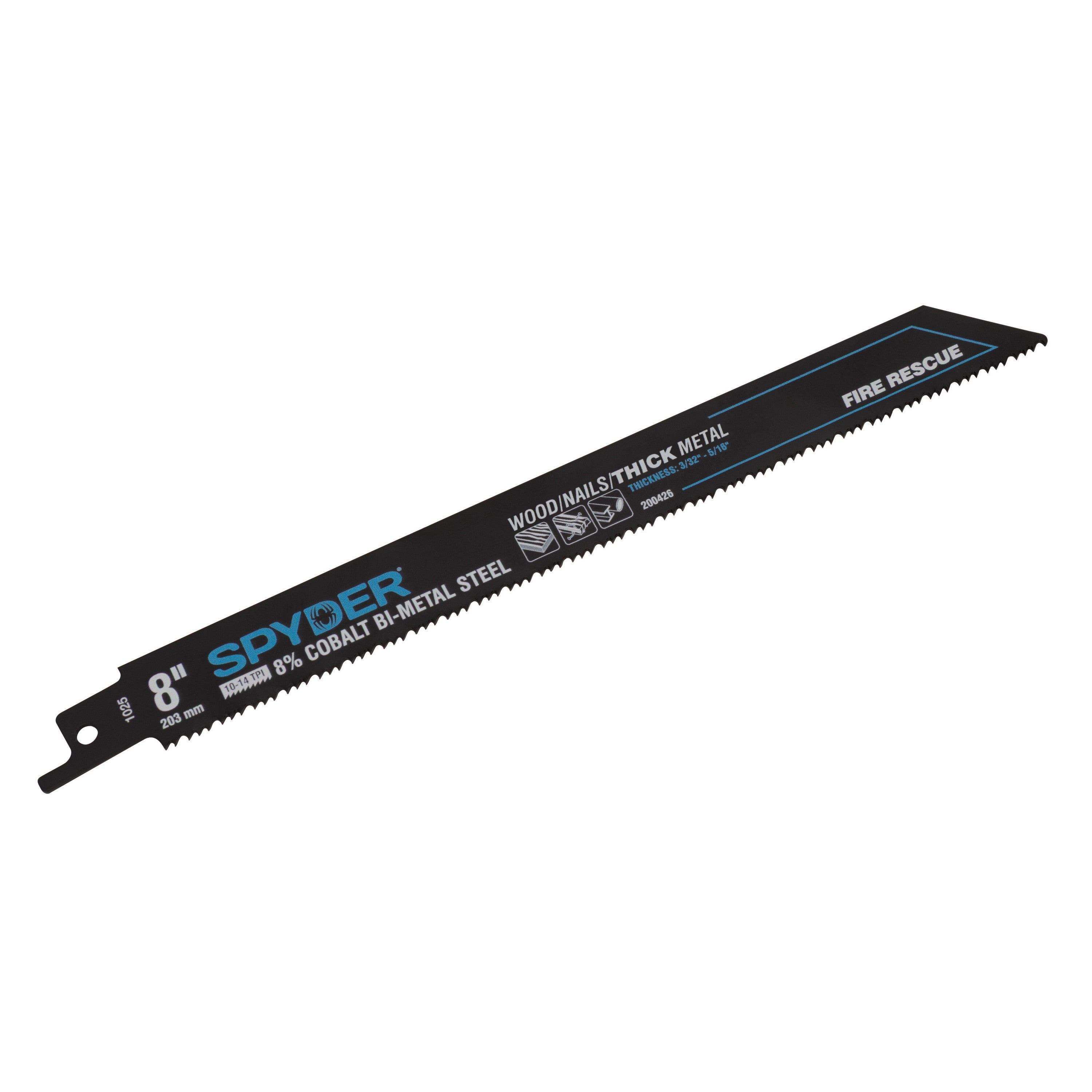 8" 10-14 TPI Bi-Metal Fire-Rescue Reciprocating Saw Blade (5-Pack) Black Series™