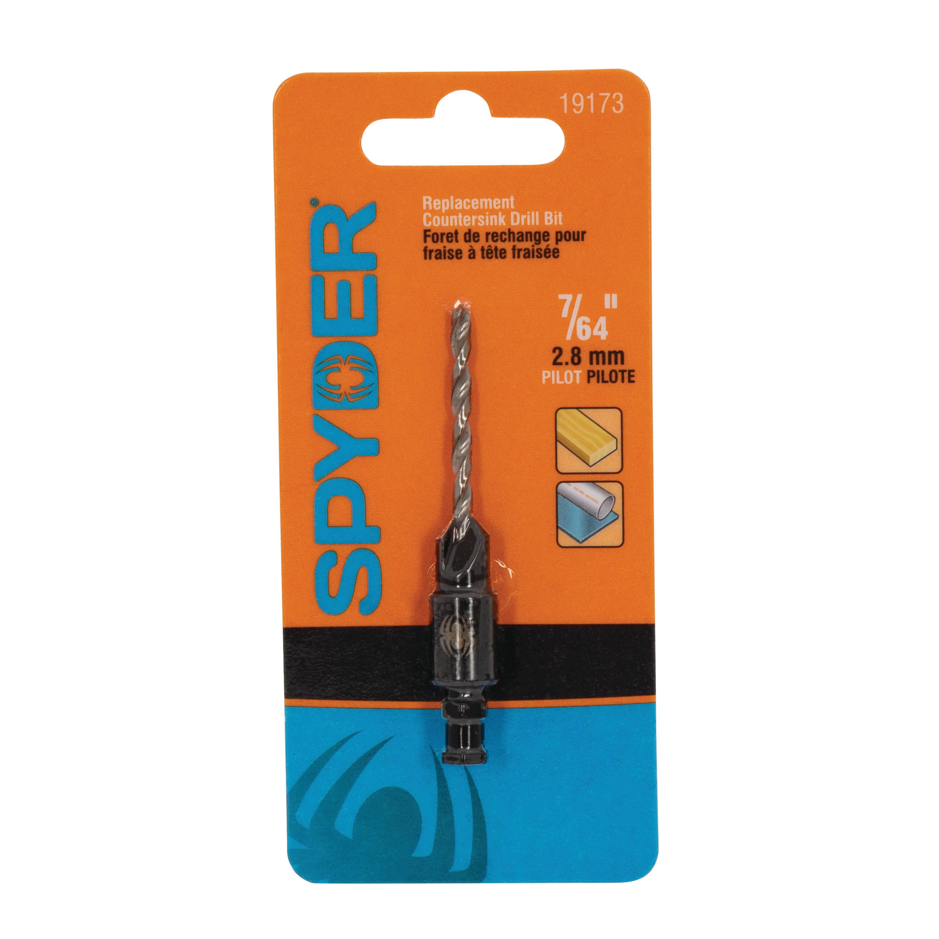 7/64" x 1-5/8" HSS #8 Countersink Twist Drill Bit