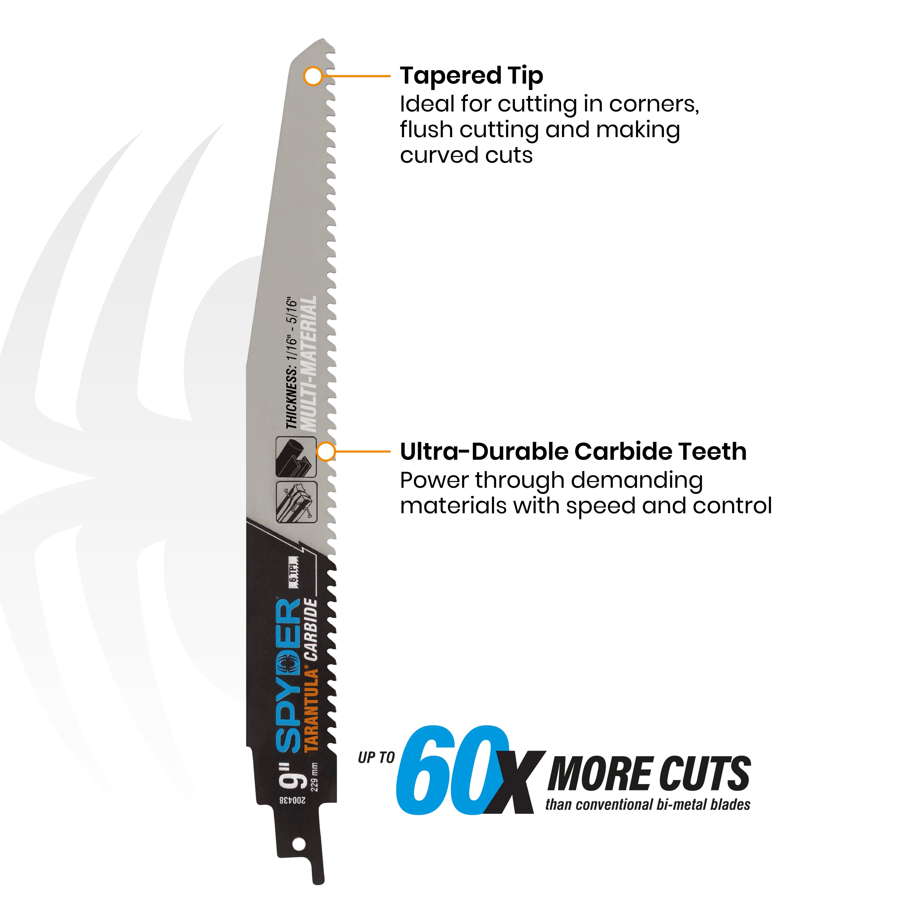 6" 6 TPI Carbide Toothed Reciprocating Saw Blade Tarantula®