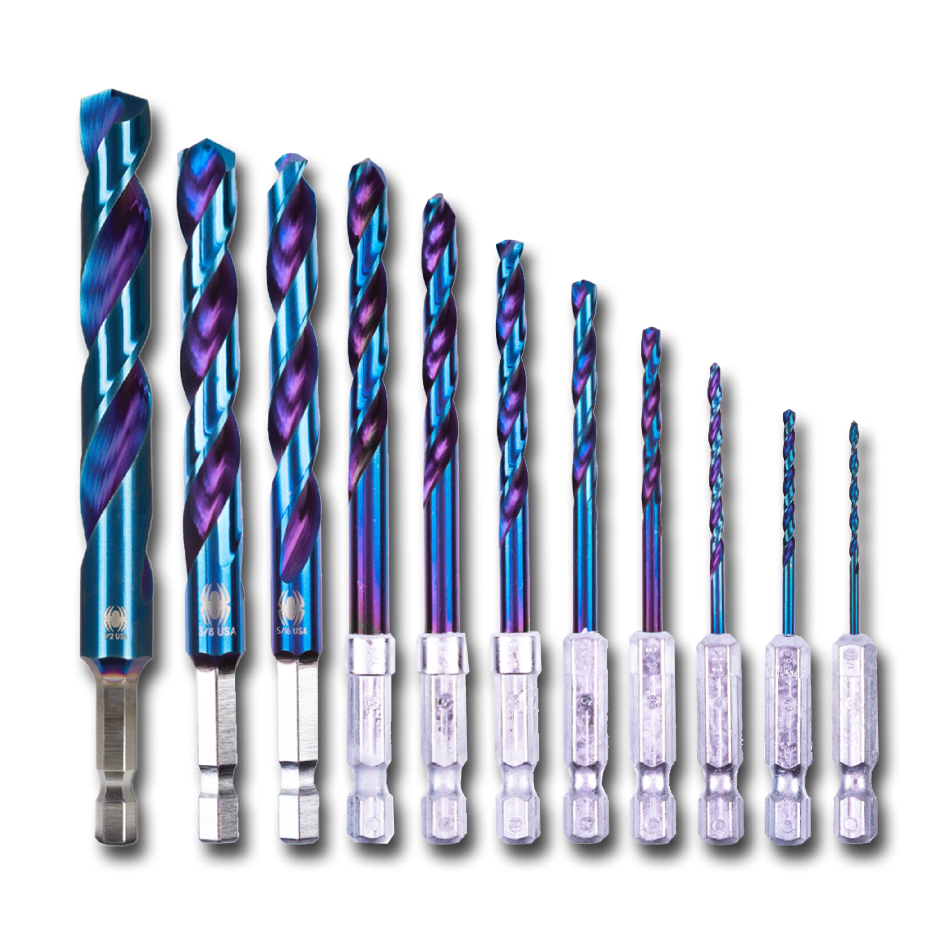 11-Piece Assorted HSS Twist Drill Bit Set Stinger™ Mach-Blue™