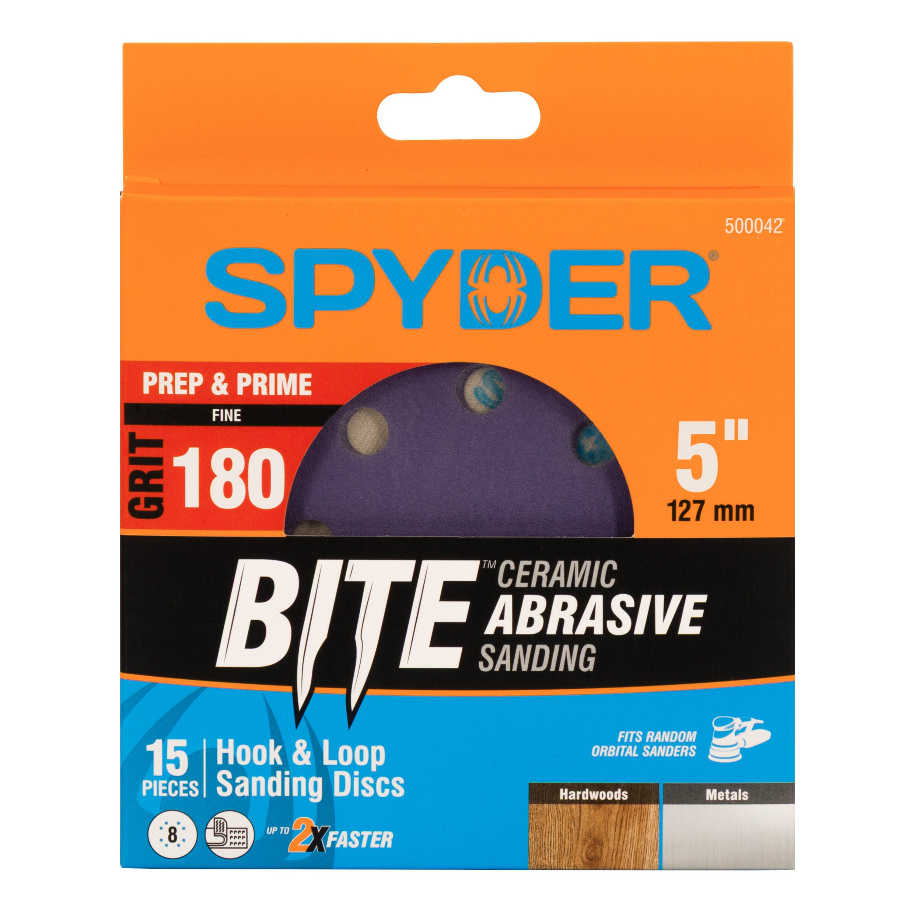 5" x 8-Hole 180 Grit Ceramic with Stearate Sanding Discs (15-Pack)