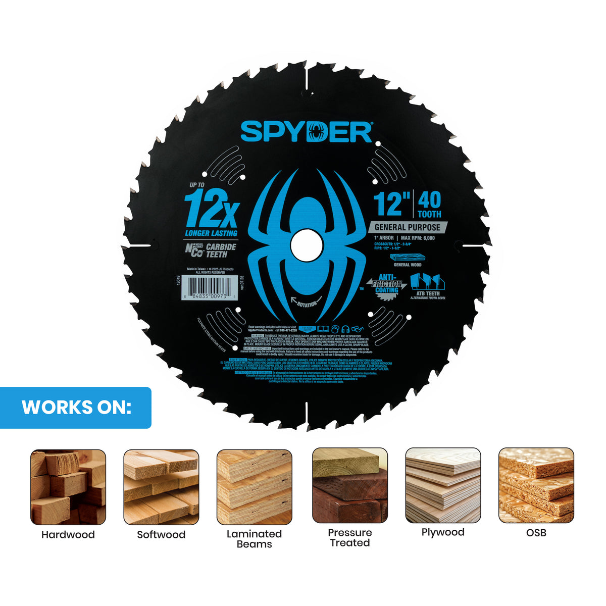 12" 40-Tooth General Purpose Saw Blade for Wood