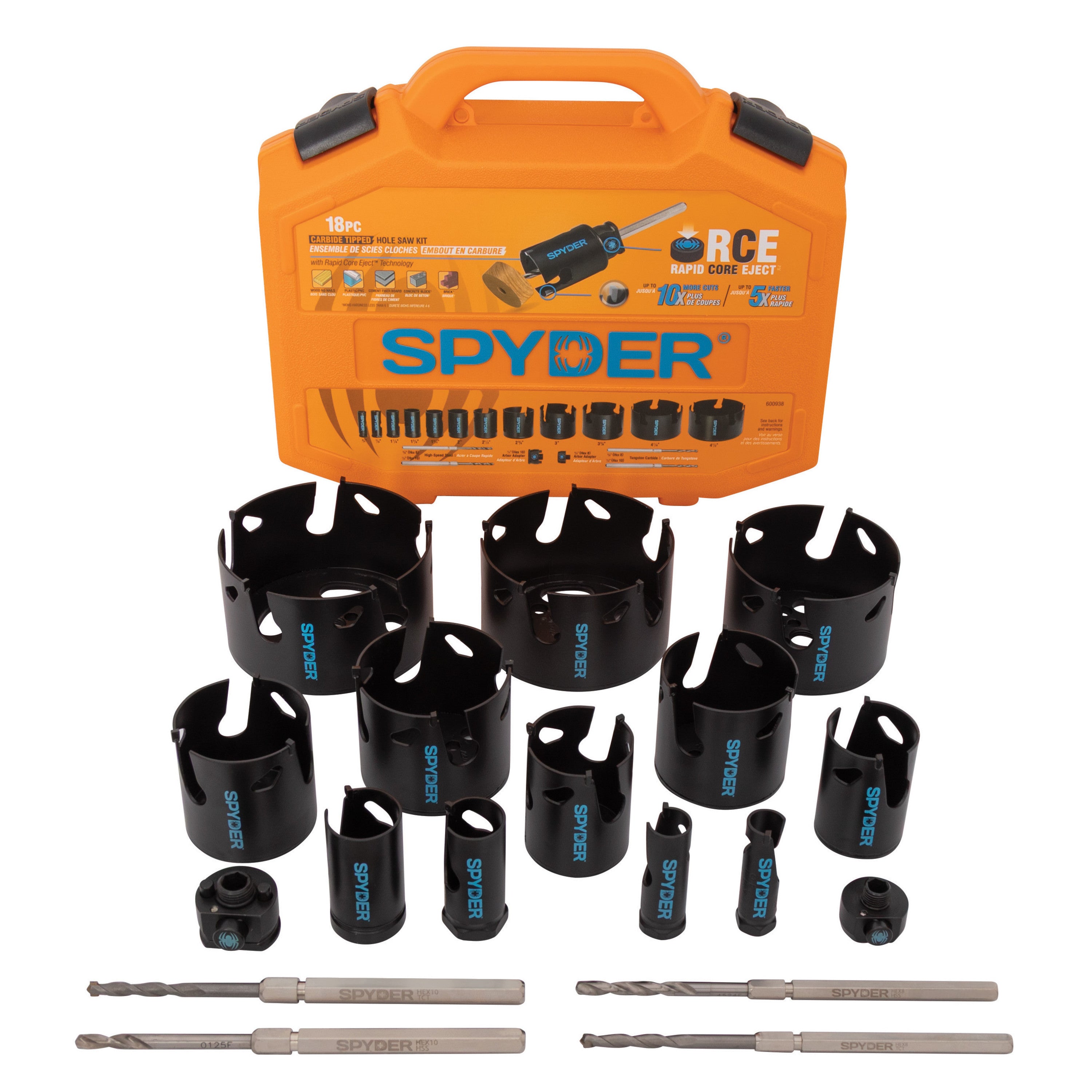 18-Piece Tungsten Carbide Tipped (TCT) Hole Saw Kit Rapid Core Eject®