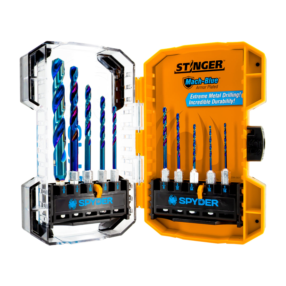 10-Piece Assorted HSS Twist Drill Bit Set Mach-Blue®