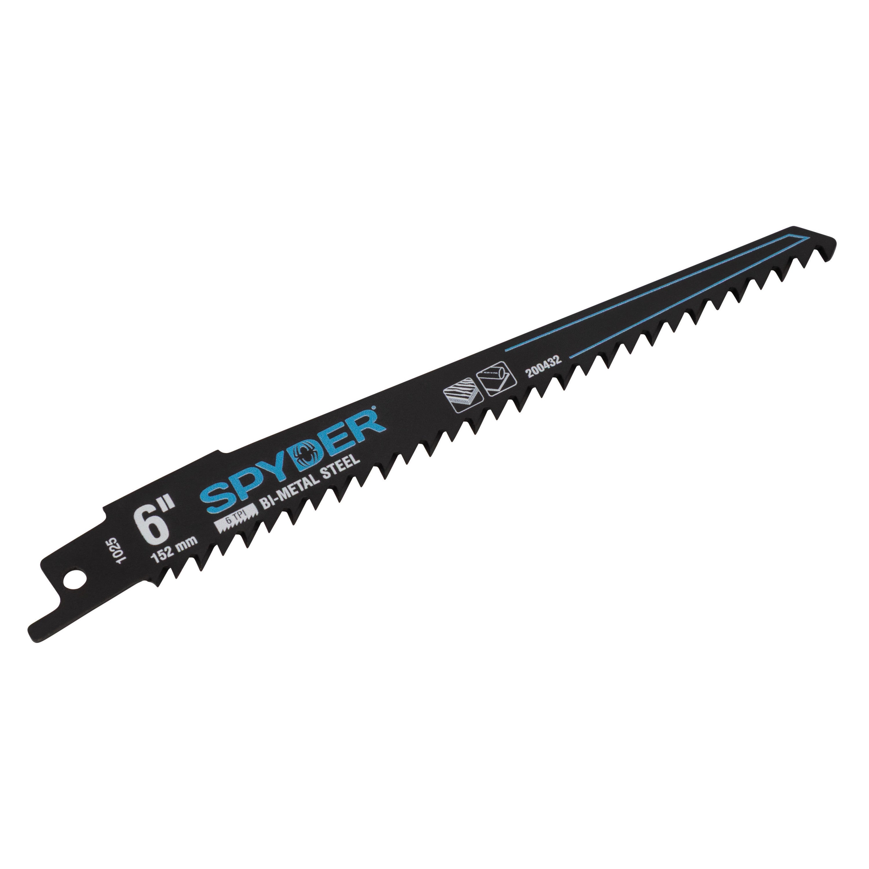 6" 6 TPI Bi-Metal Wood & Plastic Plunge Reciprocating Saw Blade Black Series™