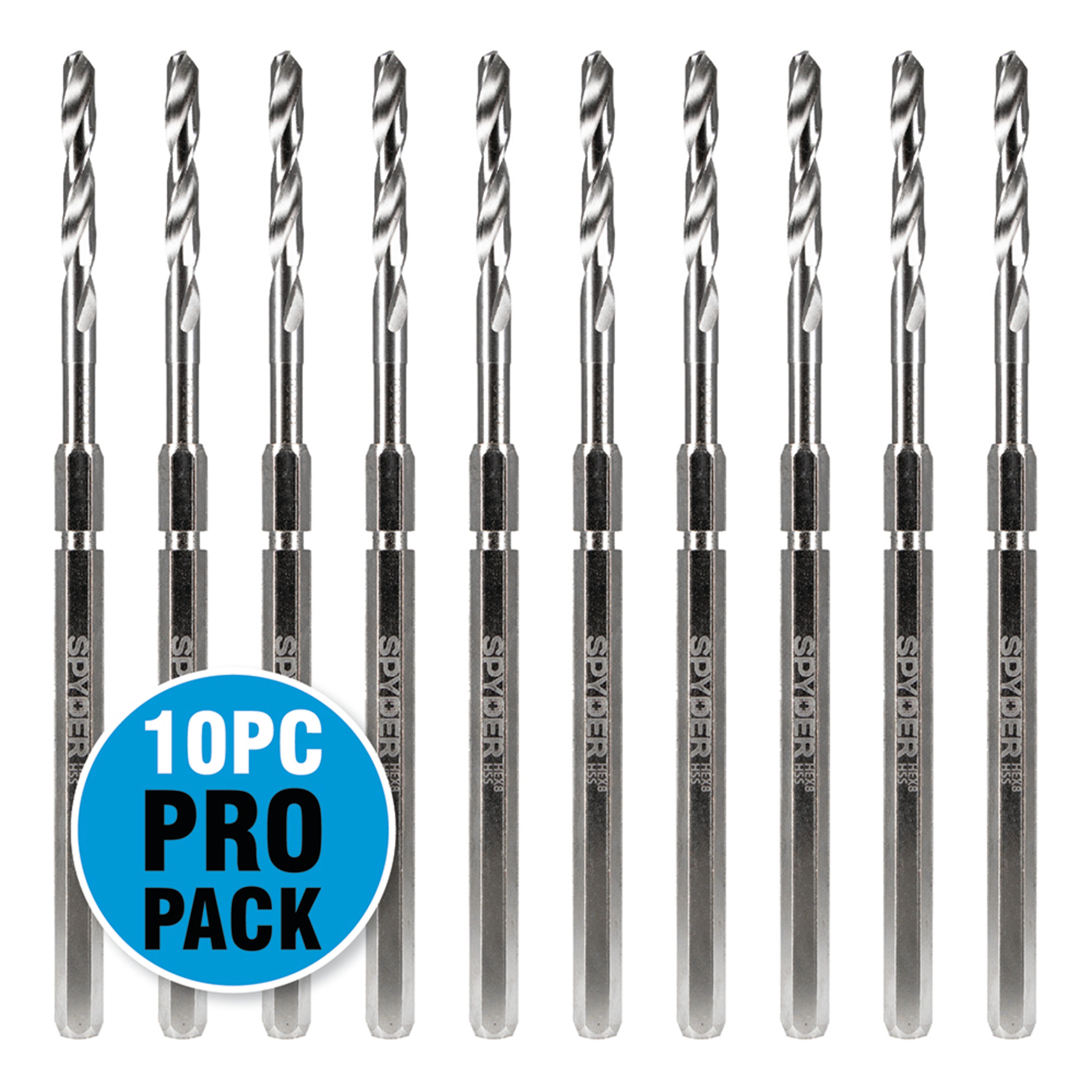 Hex8 3/8" HSS Quick Change Hole Saw Arbor Pilot Bit (10-Pack) Rapid Core Eject®