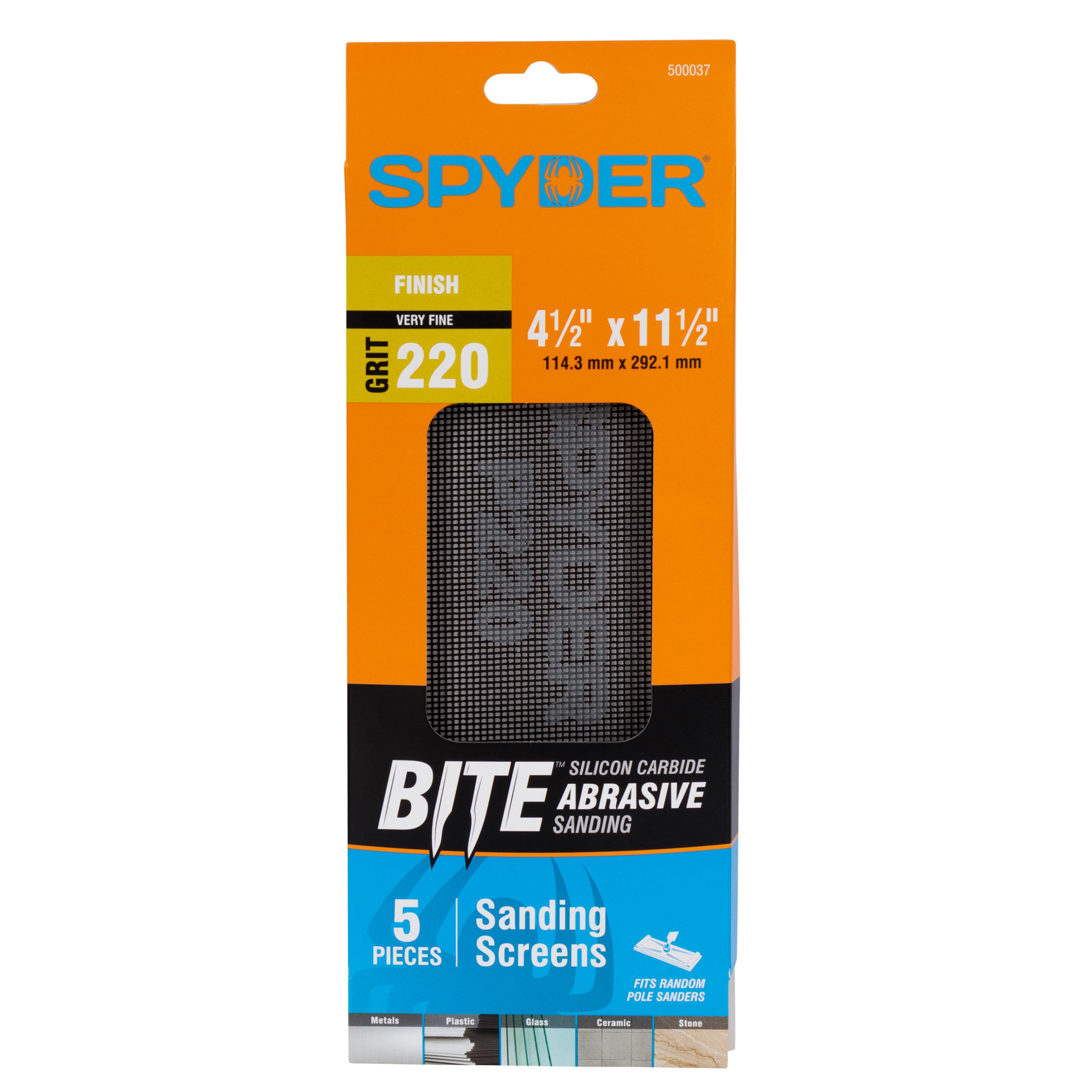 4.5" x 11.5" 220 Grit Silicon Carbide Sanding Screens (5-Pack)