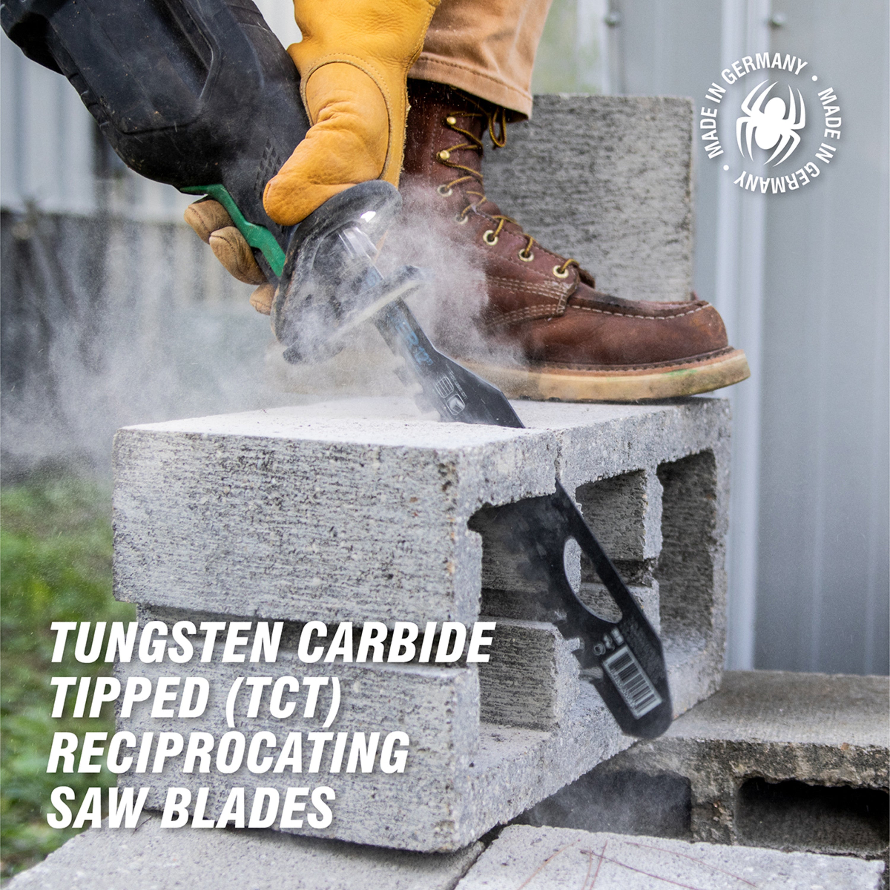 18" 2 TPI Brick & Concrete Demolition Carbide Toothed Reciprocating Saw Blade Tungsten Carbide Tipped