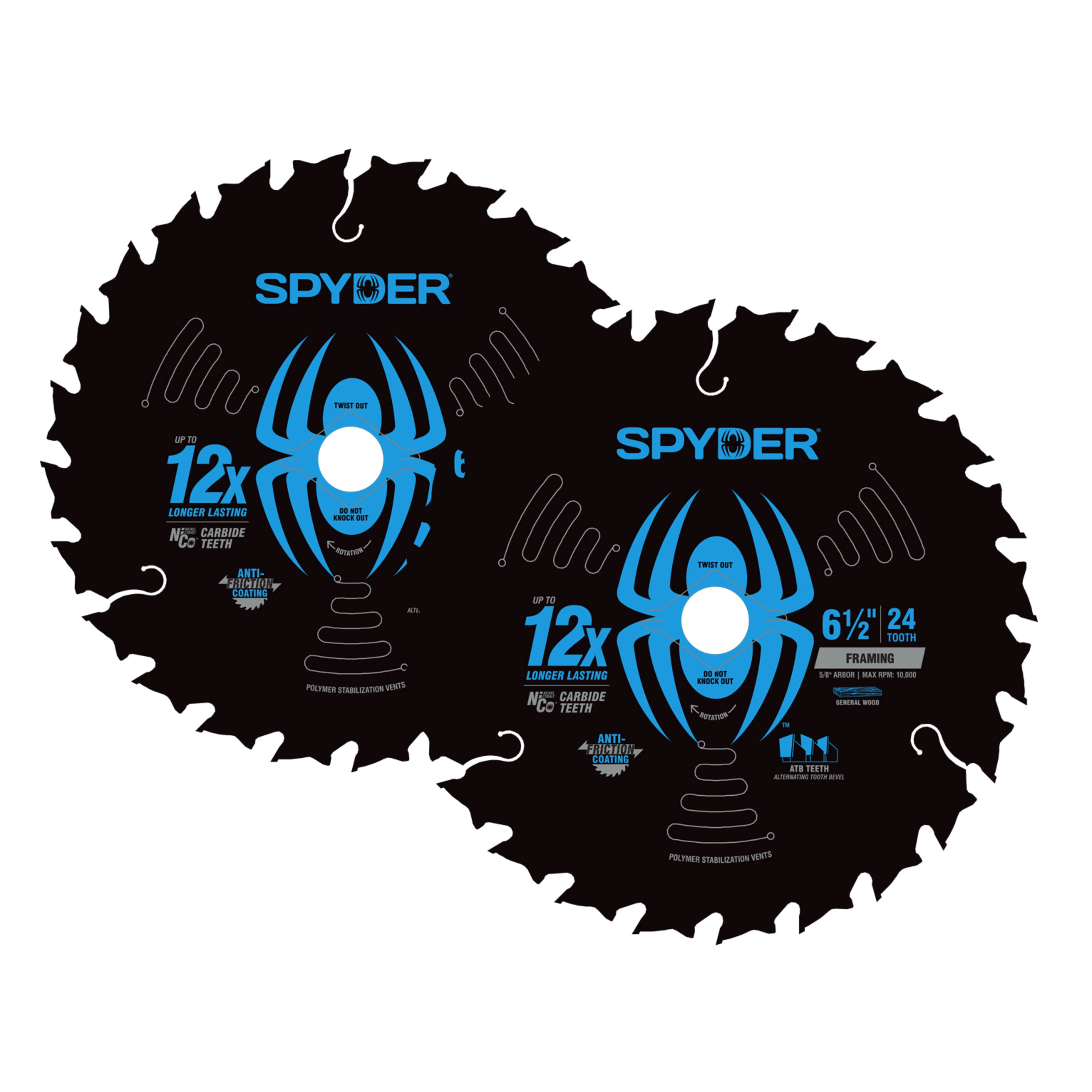 6-1/2" 24-Tooth Circular Saw Blade (2-Pack) Tarantula™