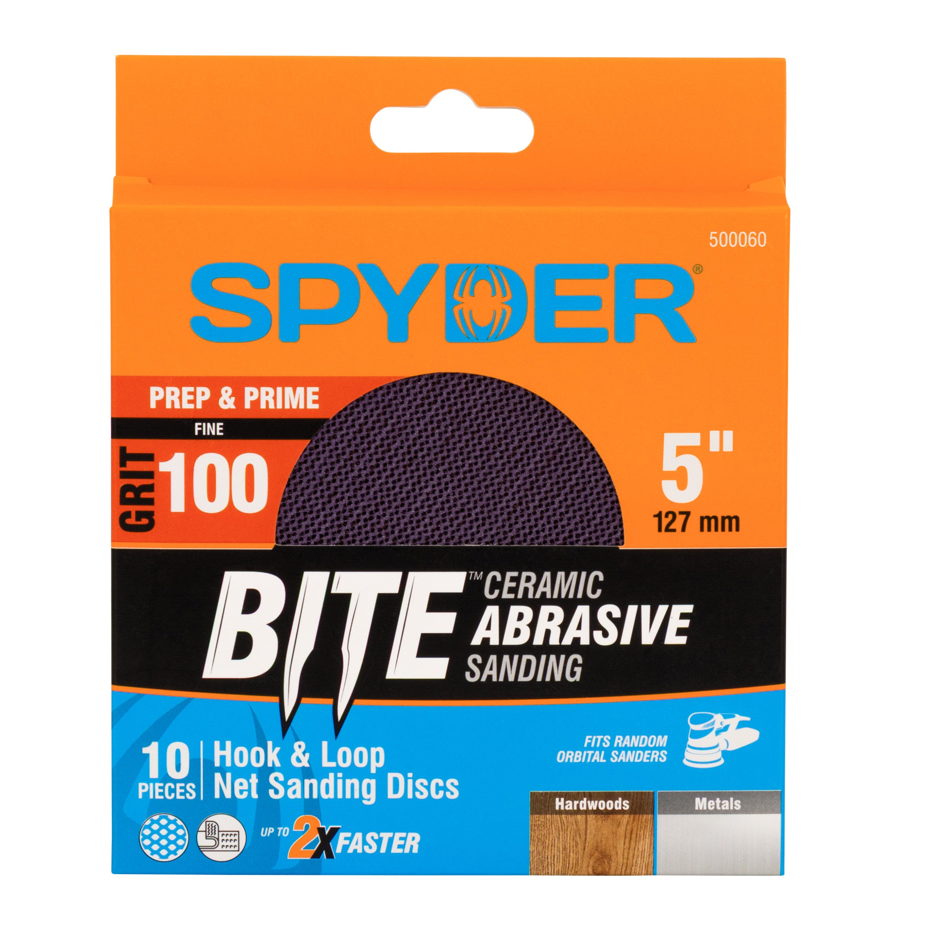 5" 100 Grit Ceramic Net Hook & Loop Sanding Discs (10-Pack) Bite