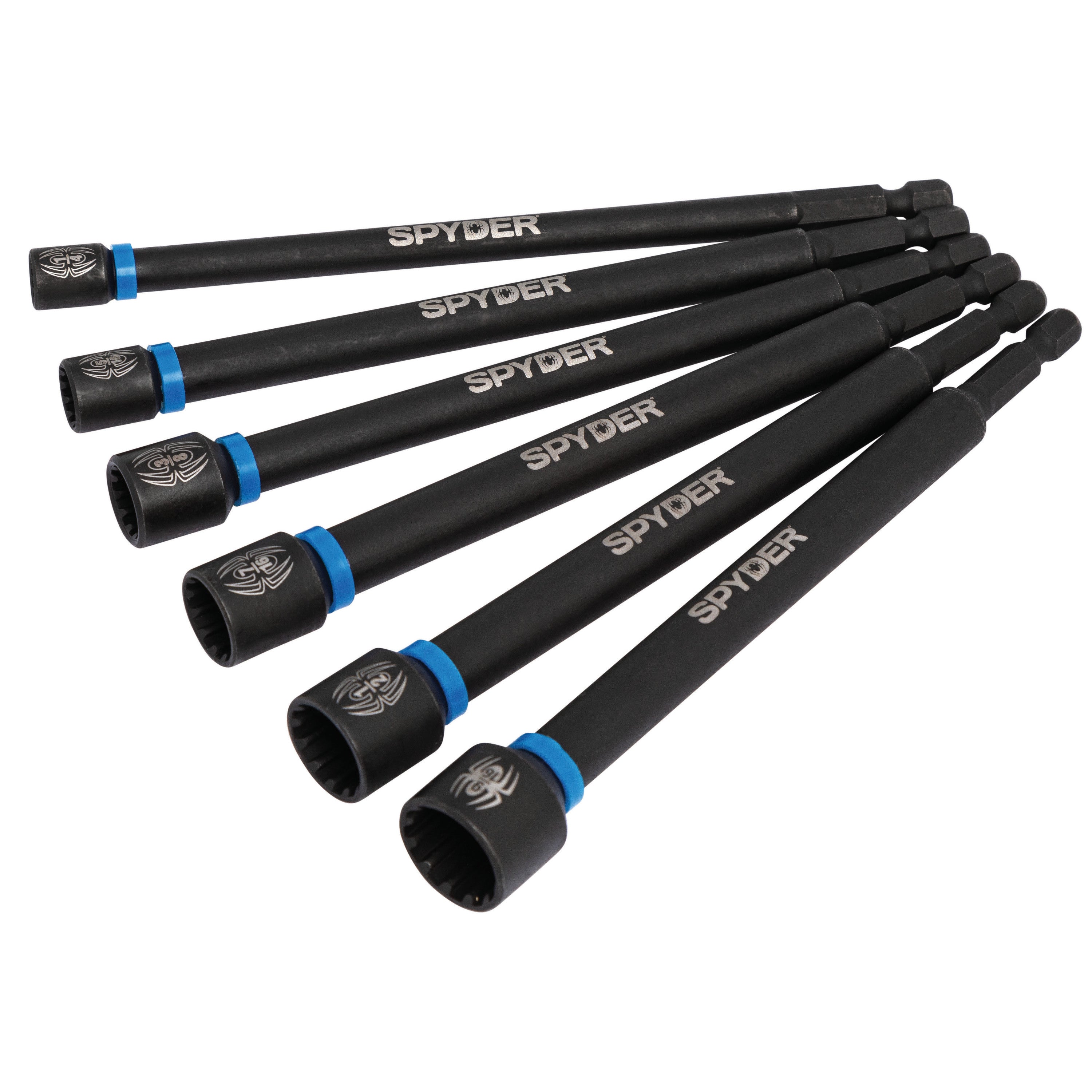 6-Piece 6" Magnetic Spline Drive SAE Nutsetter Set (1/4, 5/16, 3/8, 7/16, 1/2, 9/16")