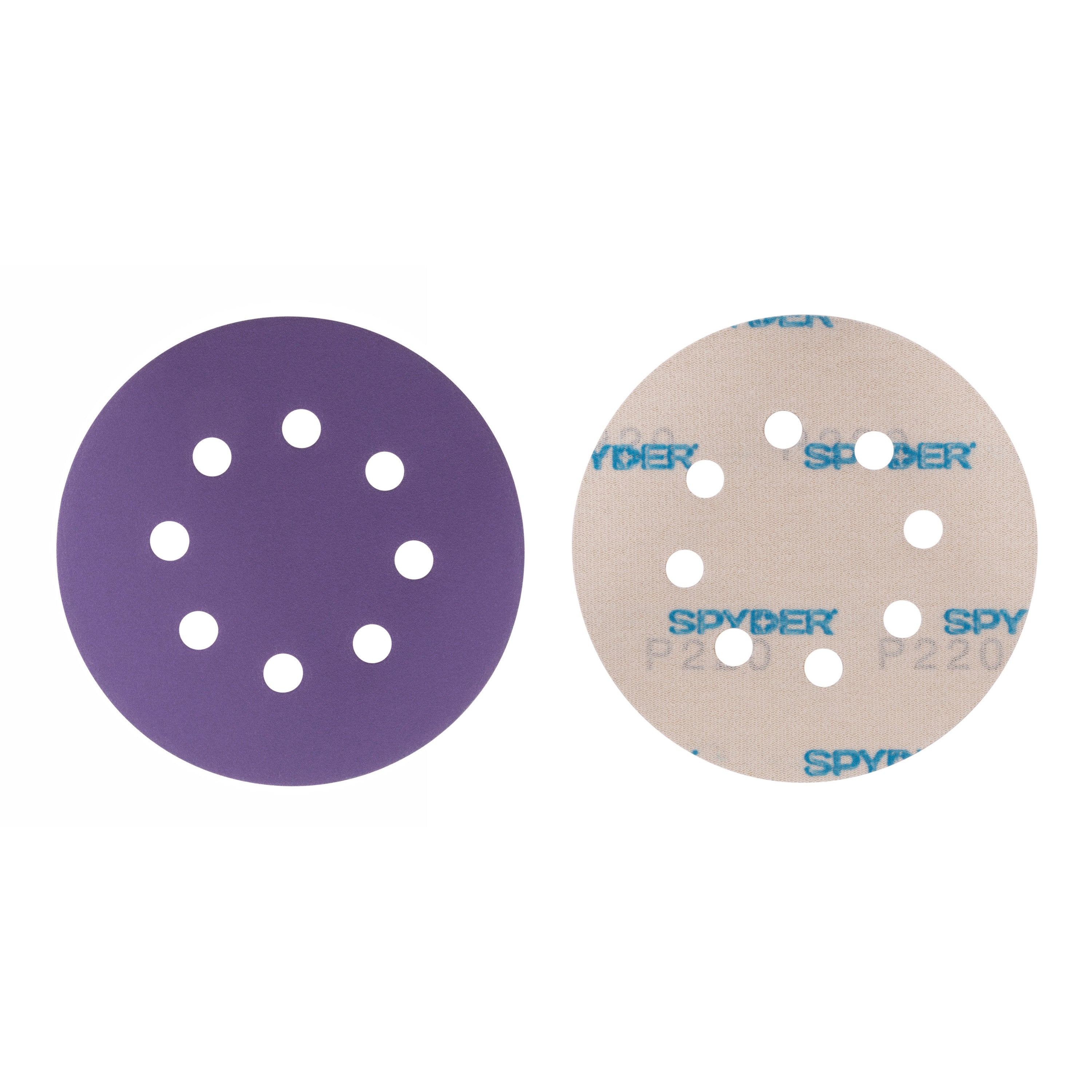 5" x 8-Hole 220 Grit Ceramic with Stearate Sanding Discs (50-Pack)