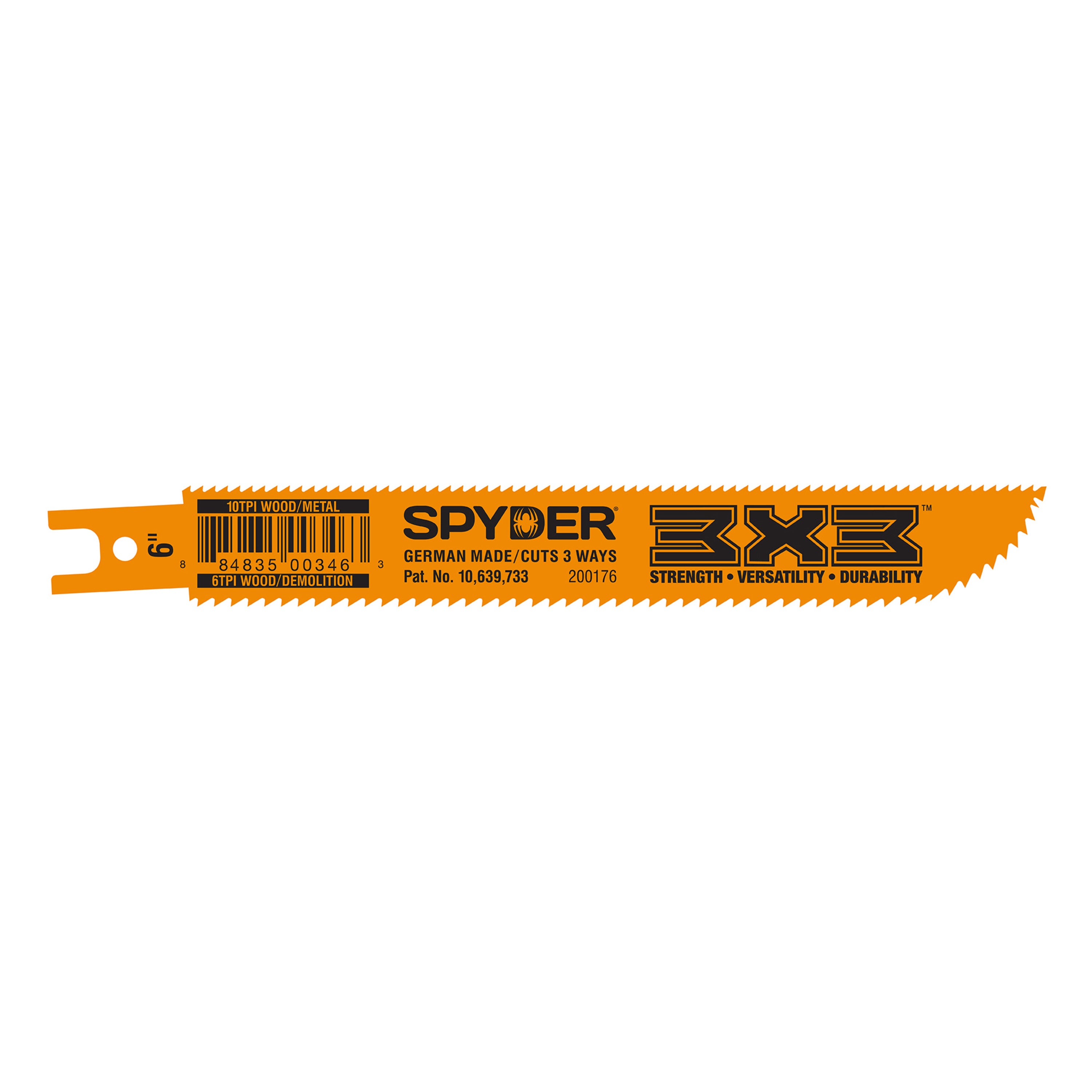 6" 6/10 TPI Double-Edged Bi-Metal Reciprocating Saw Blade (10-Pack) 3X3®
