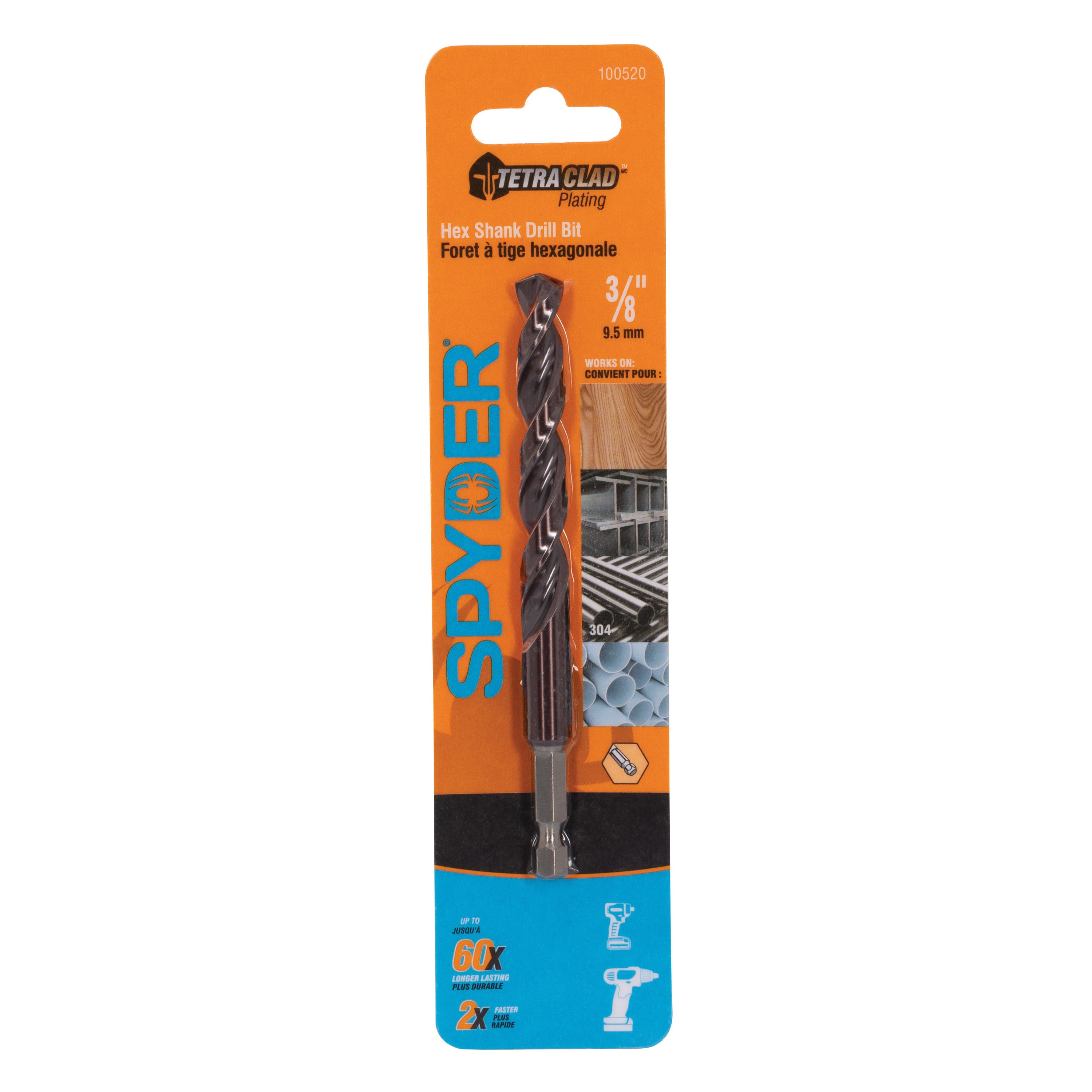 3/8" Hex Shank Drill Bit TetraClad™