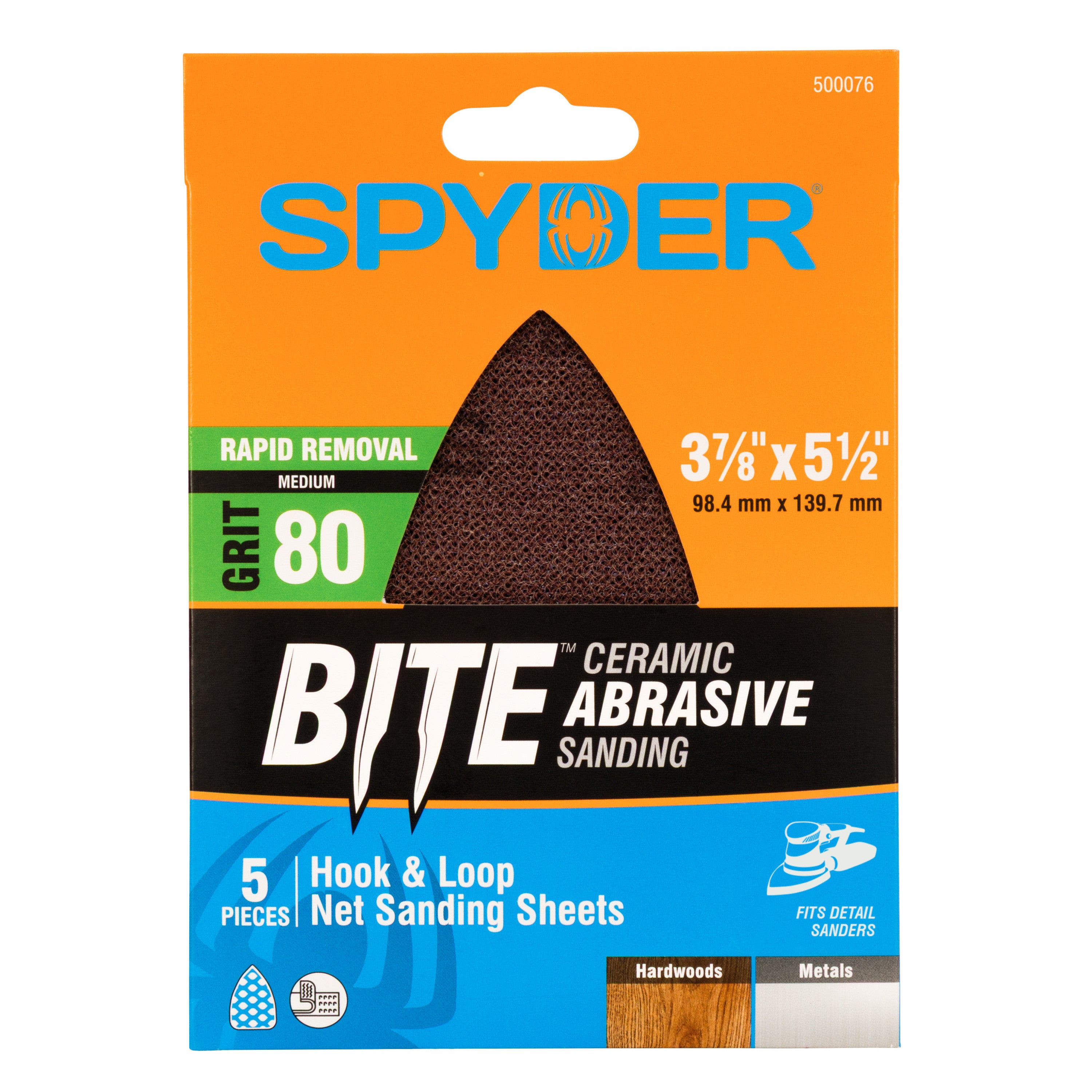 3-7/8" x 5-1/2" 80 Grit Ceramic Net Sanding Sheets (5-Pack)