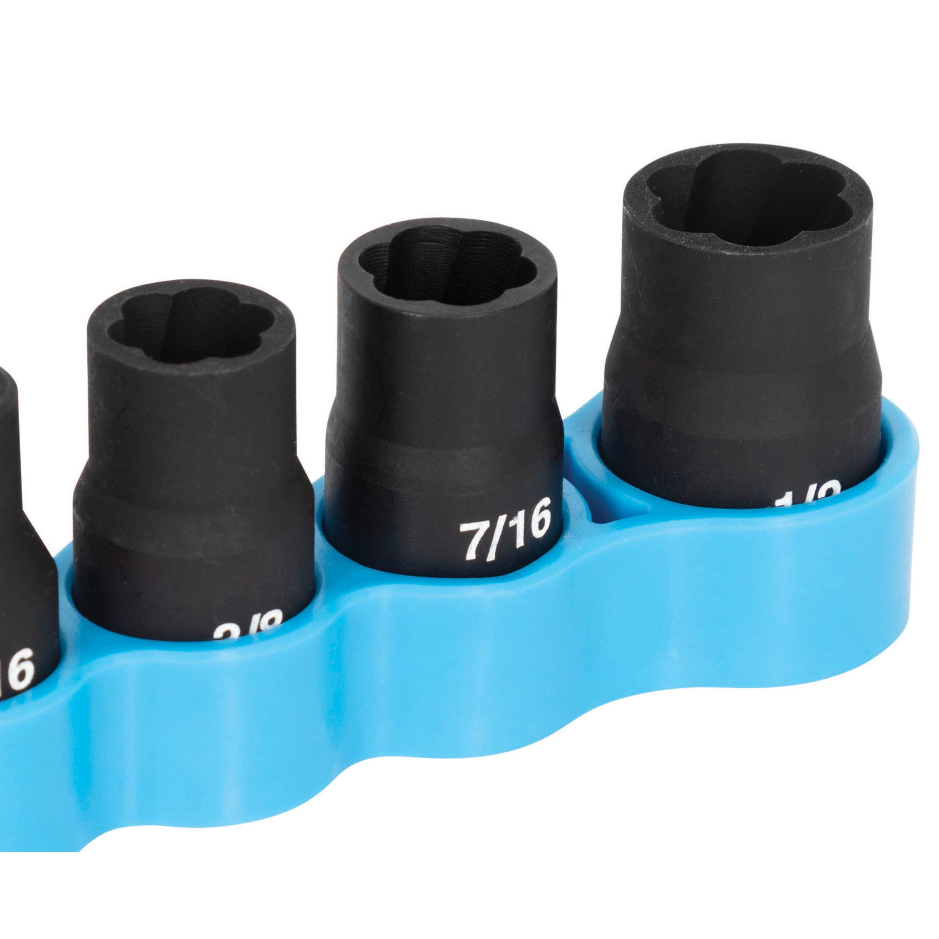 6-Piece 3/8" Drive SAE/Metric Extractor Impact Socket Set with Adapter