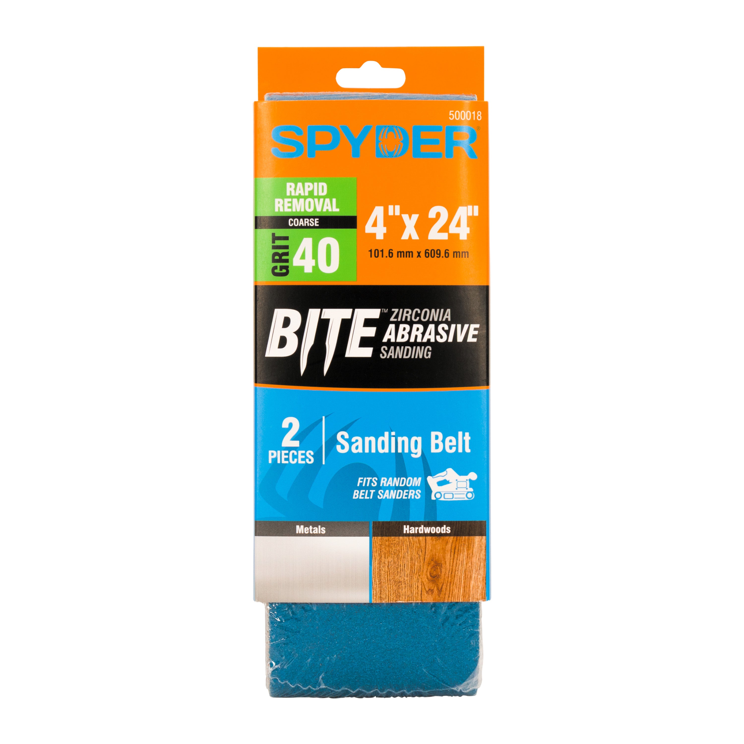 4" x 24" 40 Grit Zirconia Tape Joint Sanding Belt (2-Pack)