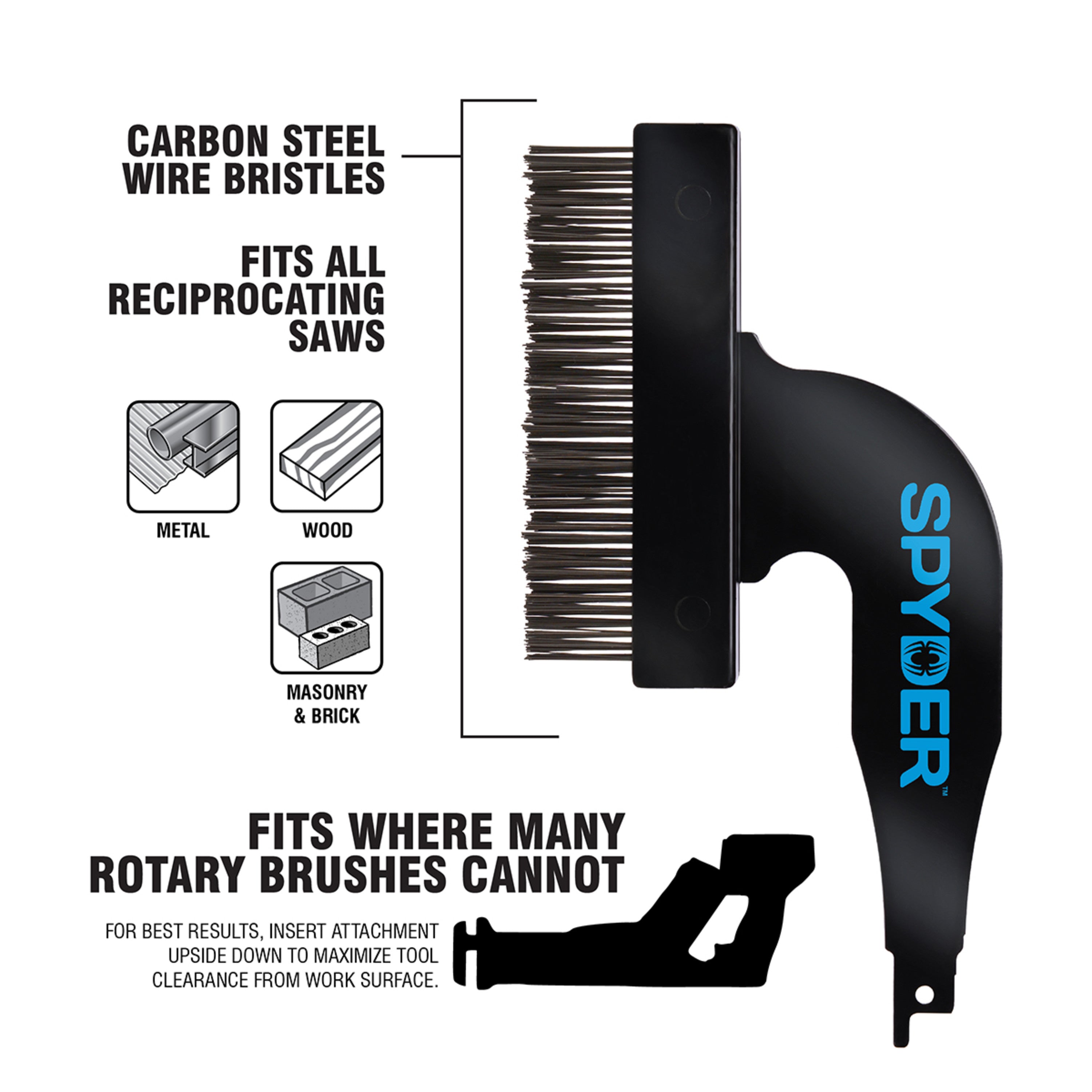 Steel Wire Brush Reciprocating Saw Blade Attachment