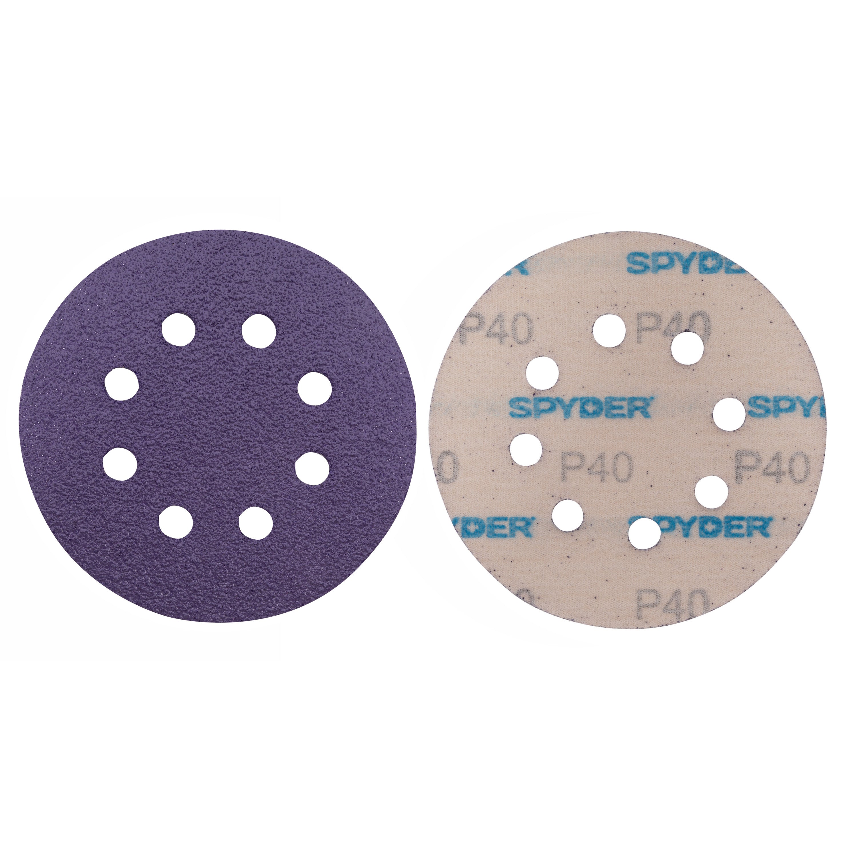5" x 8-Hole 40 Grit Ceramic with Stearate Sanding Discs (15-Pack) Bite