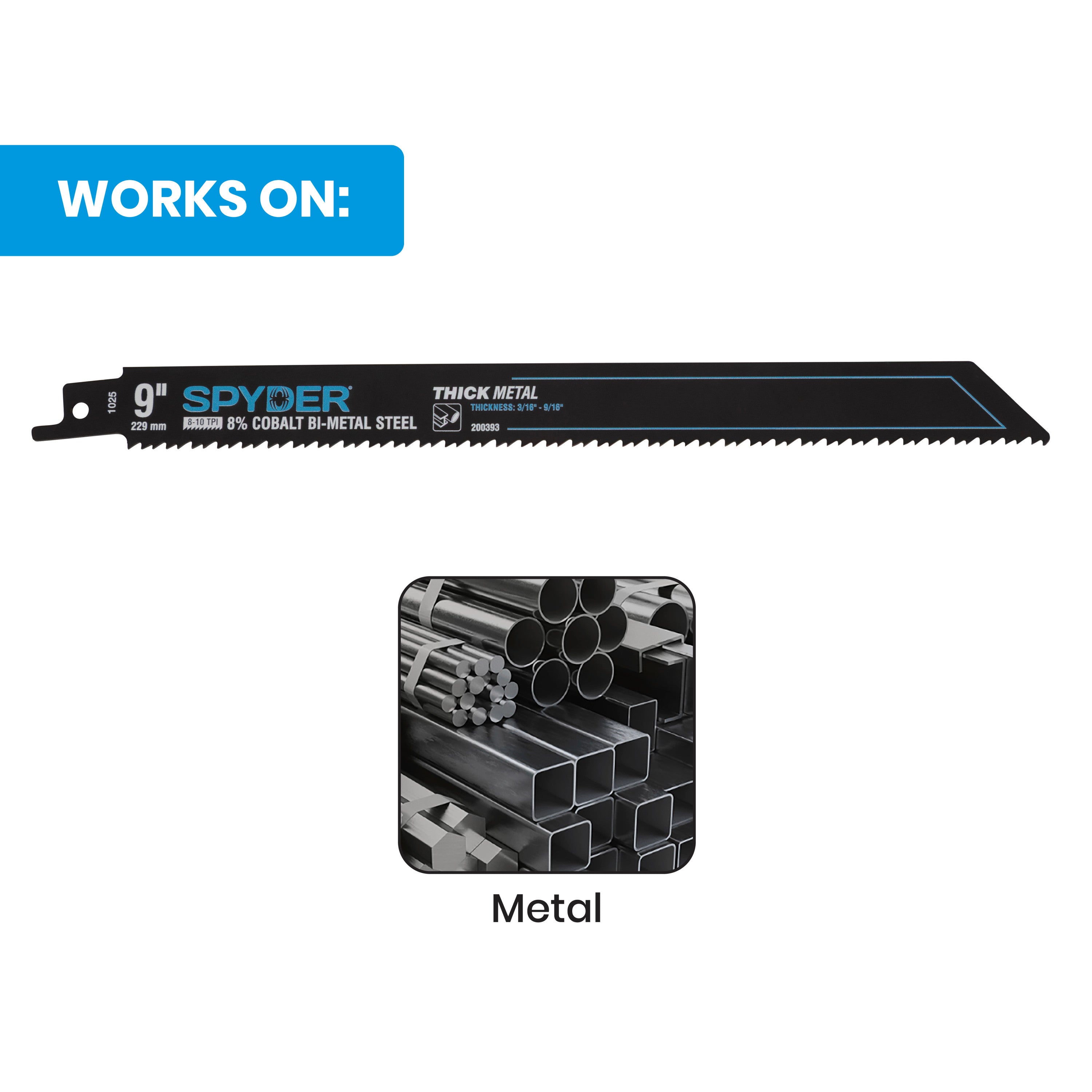 9" 8-10 TPI Bi-Metal Reciprocating Saw Blade Black Series™