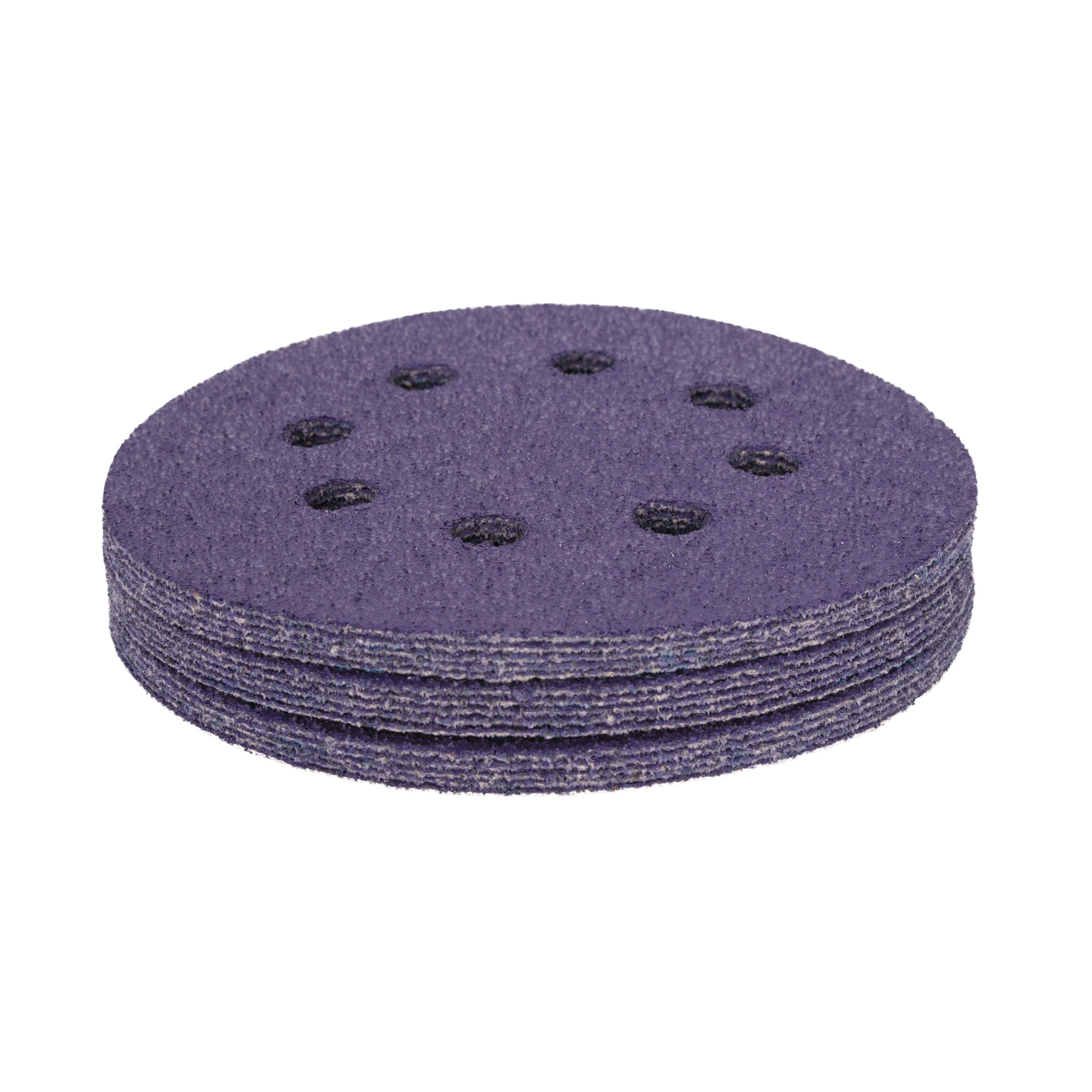 5" x 8-Hole 40 Grit Ceramic with Stearate Sanding Discs (15-Pack) Bite