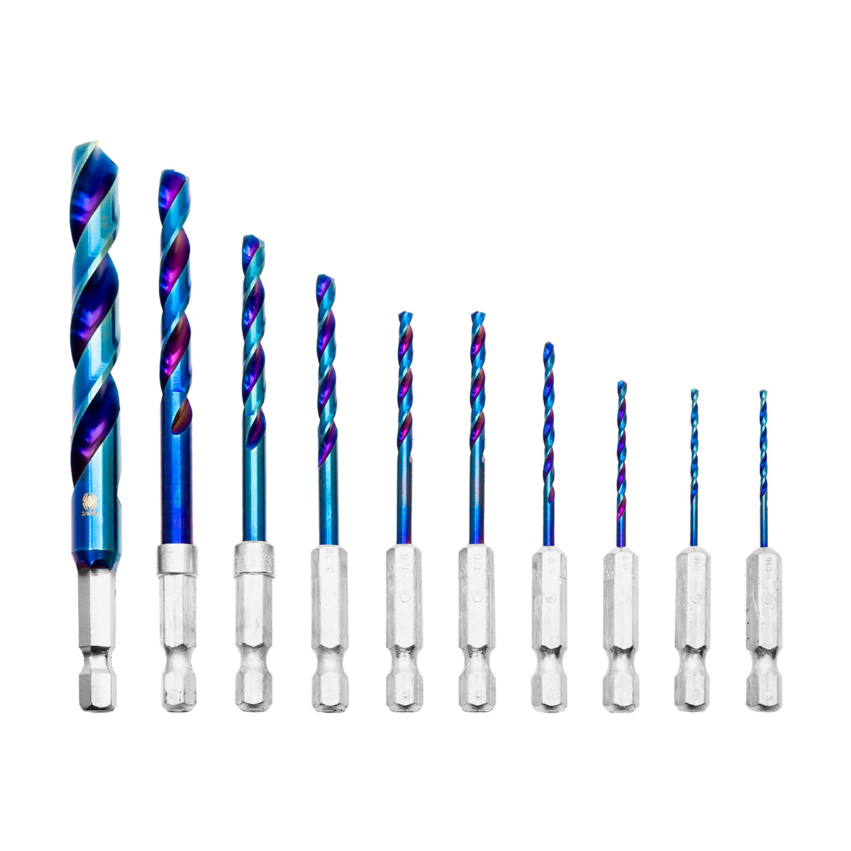 10-Piece Assorted HSS Twist Drill Bit Set Mach-Blue®
