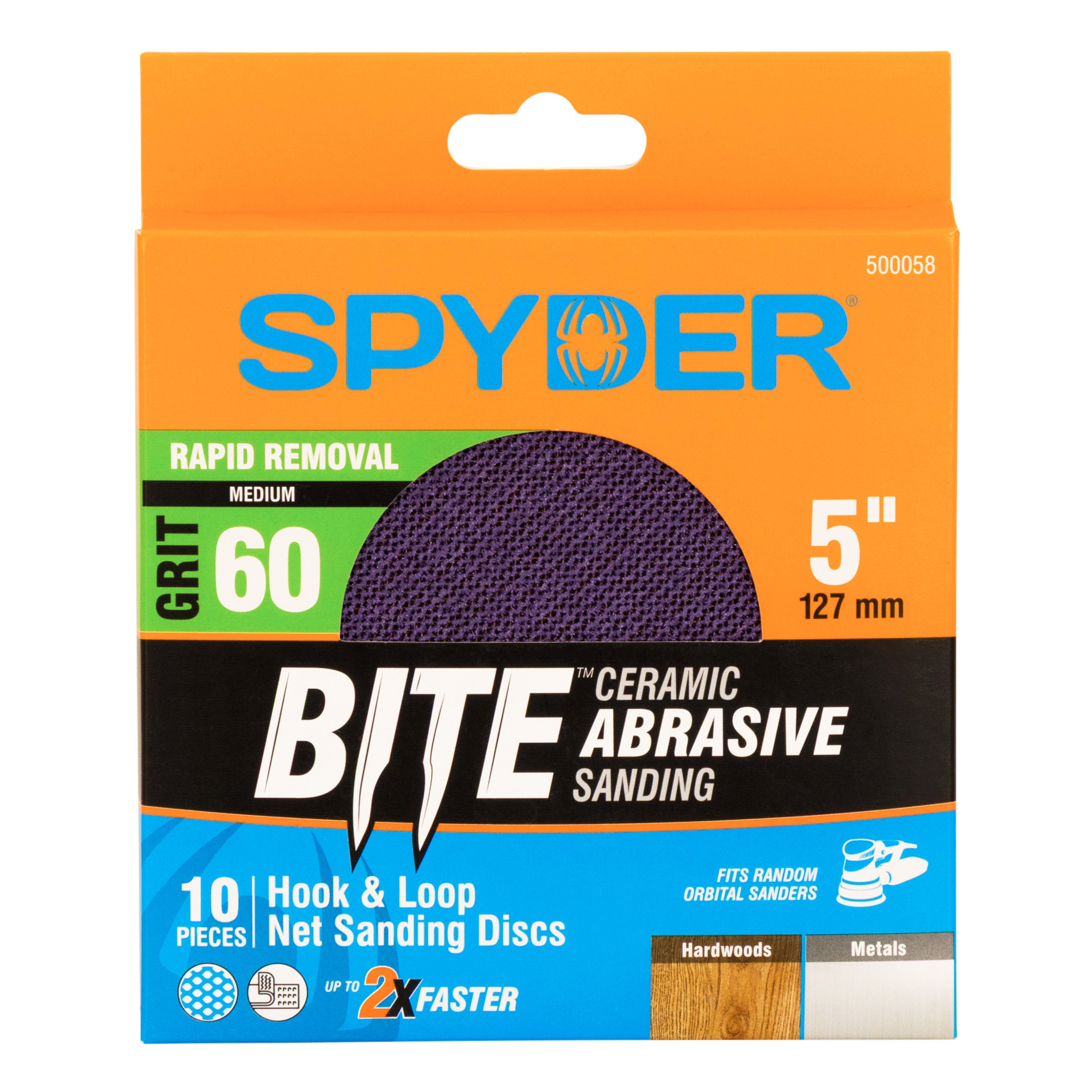 5" 60 Grit Ceramic Net Hook & Loop Sanding Discs (10-Pack)