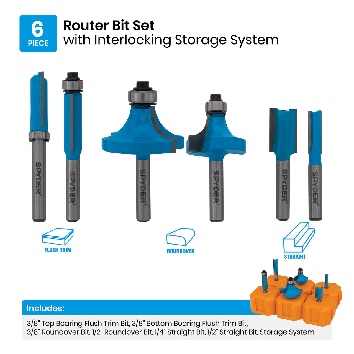 6-Piece Router Bit Set