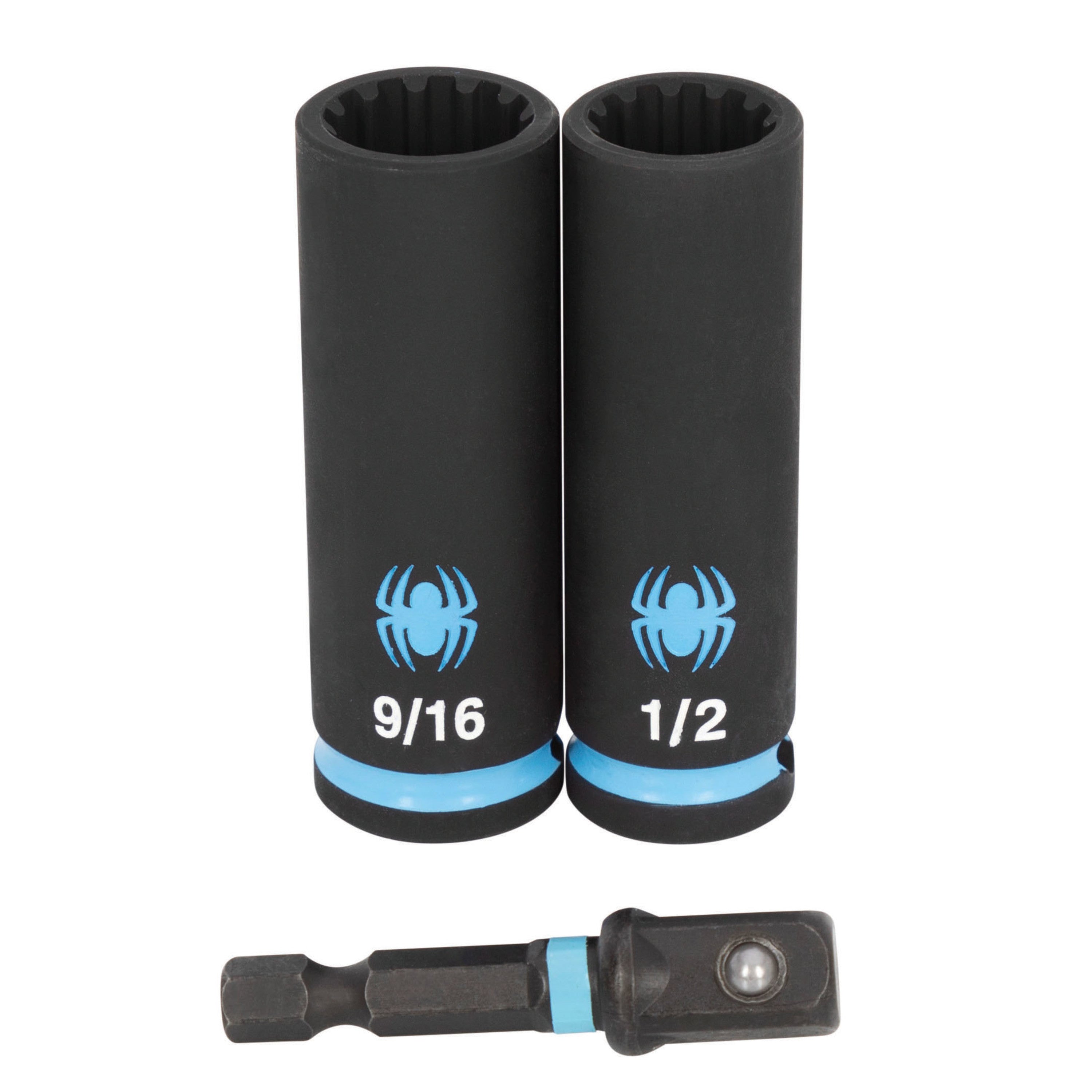 3-Piece 3/8" Drive Deep SAE Impact Socket Set with Adapter