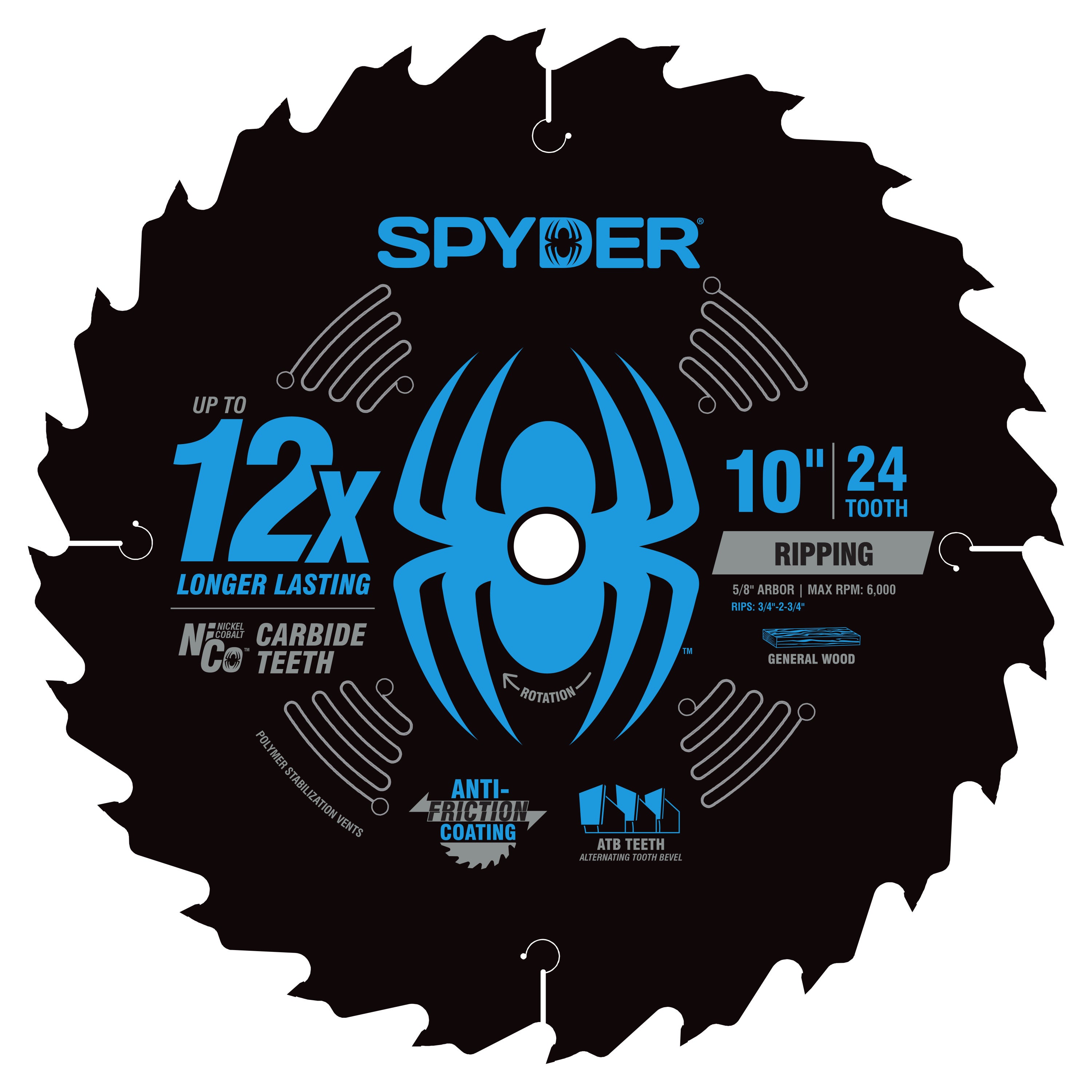 10" 24-Tooth Ripping Saw Blade for Wood