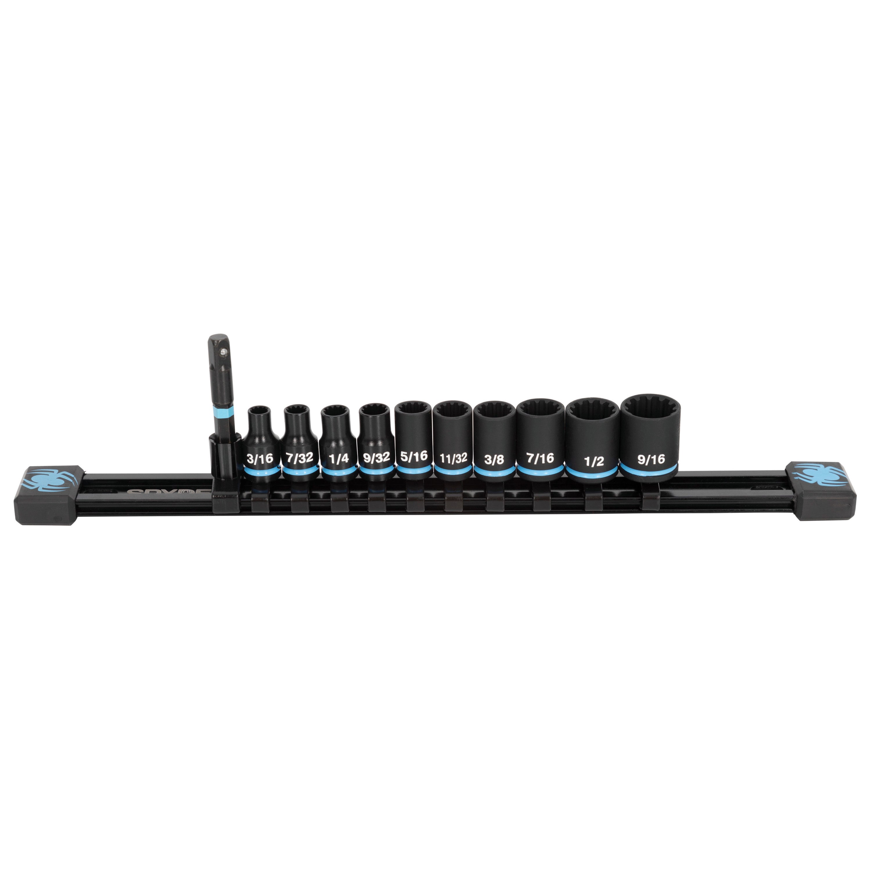 11-Piece 1/4" Drive SAE Shallow Impact Socket Set with Adapter