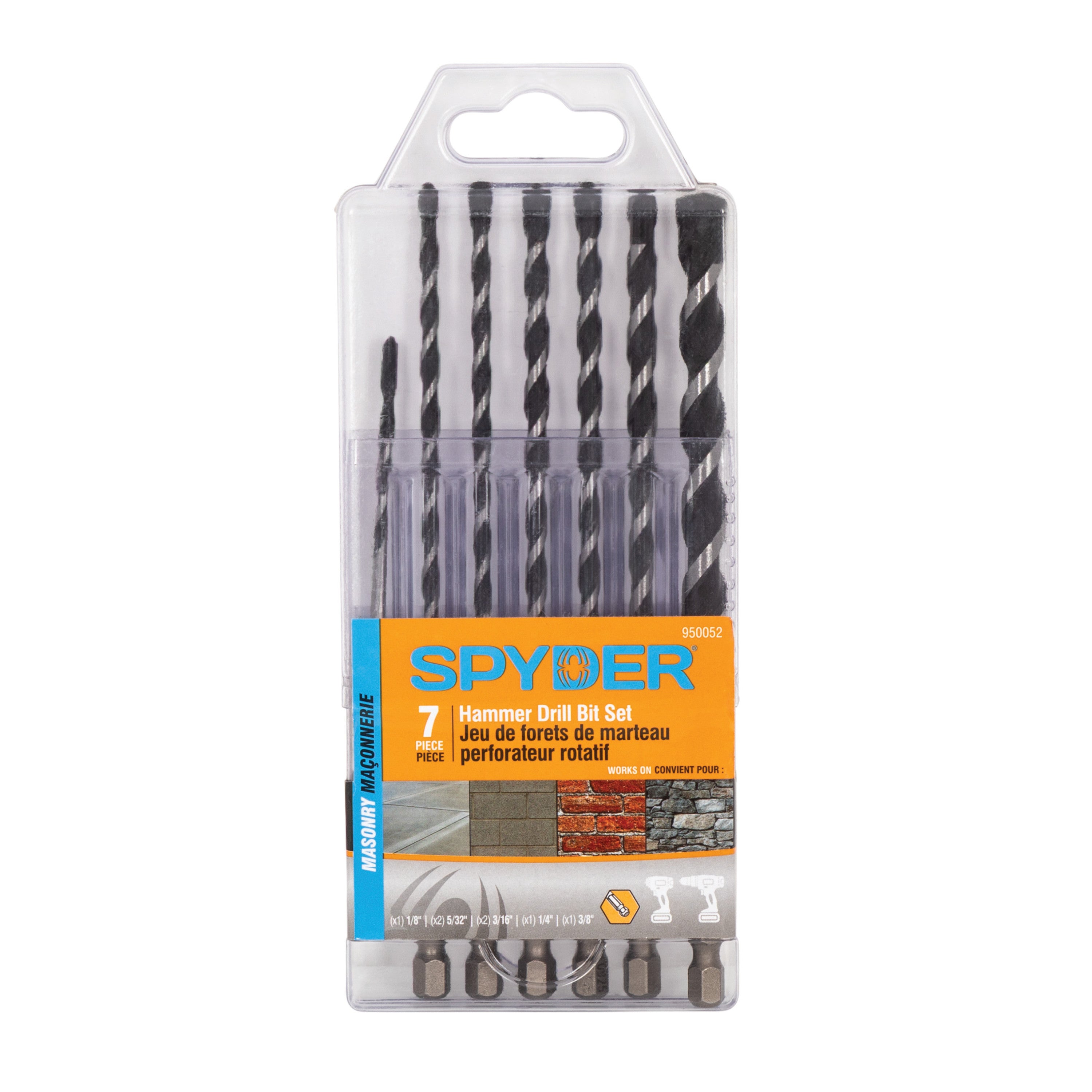 7-Piece Impact Shank Hammer Drill Bit for Concrete & Masonry