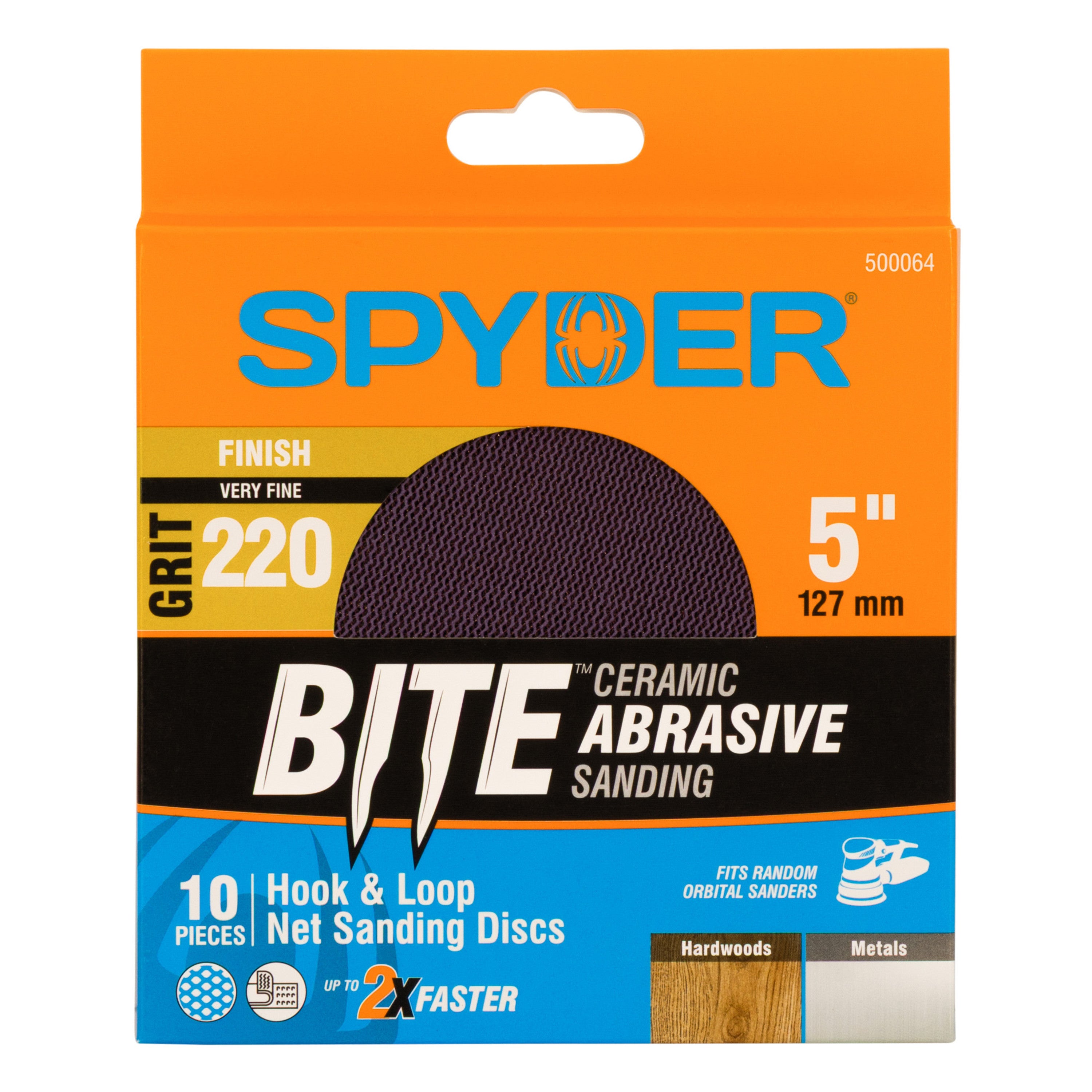 5" 220 Grit Ceramic Net Hook & Loop Sanding Discs (10-Pack)
