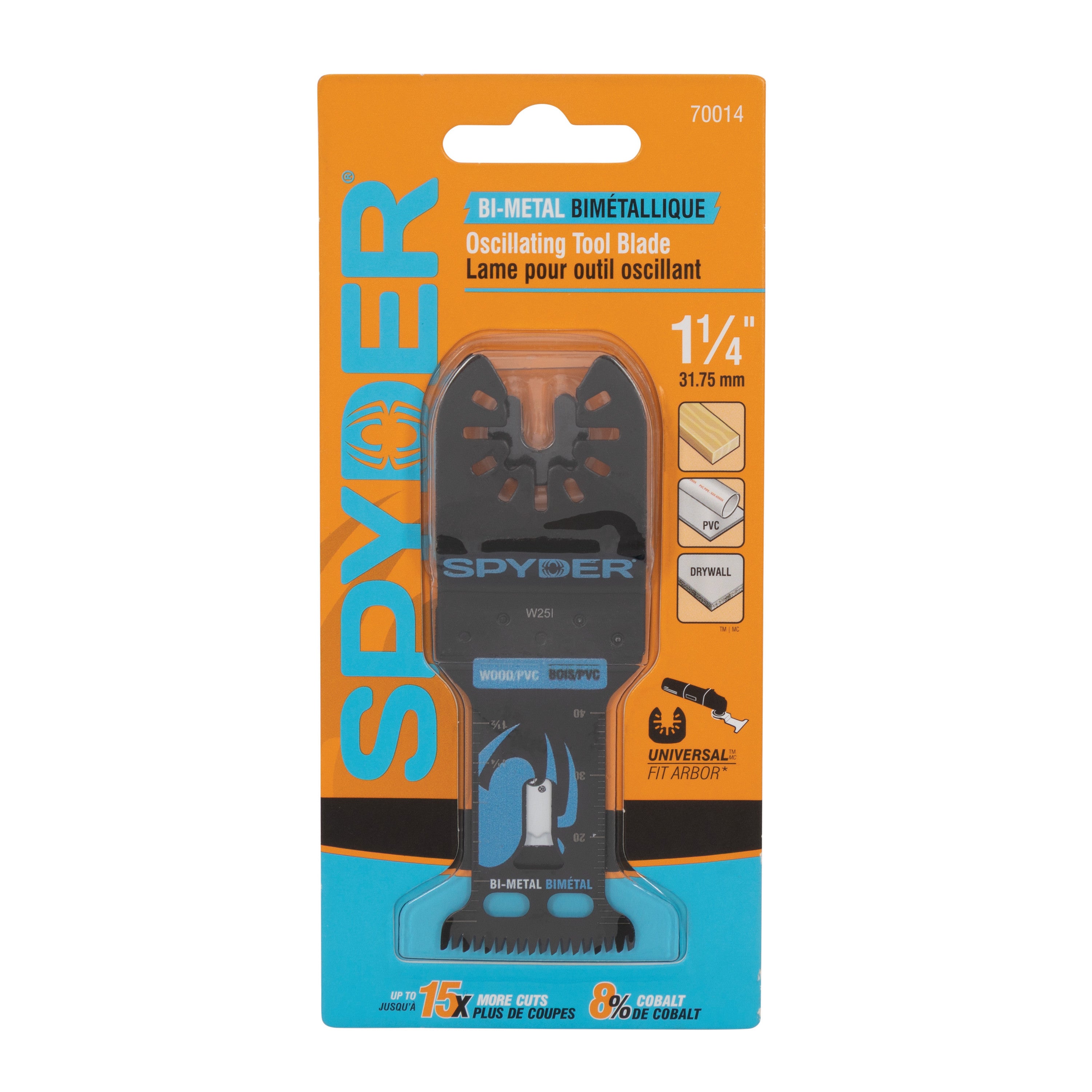 1-1/4" Universal Fit Bi-Metal Oscillating Blade for Clean Wood & PVC