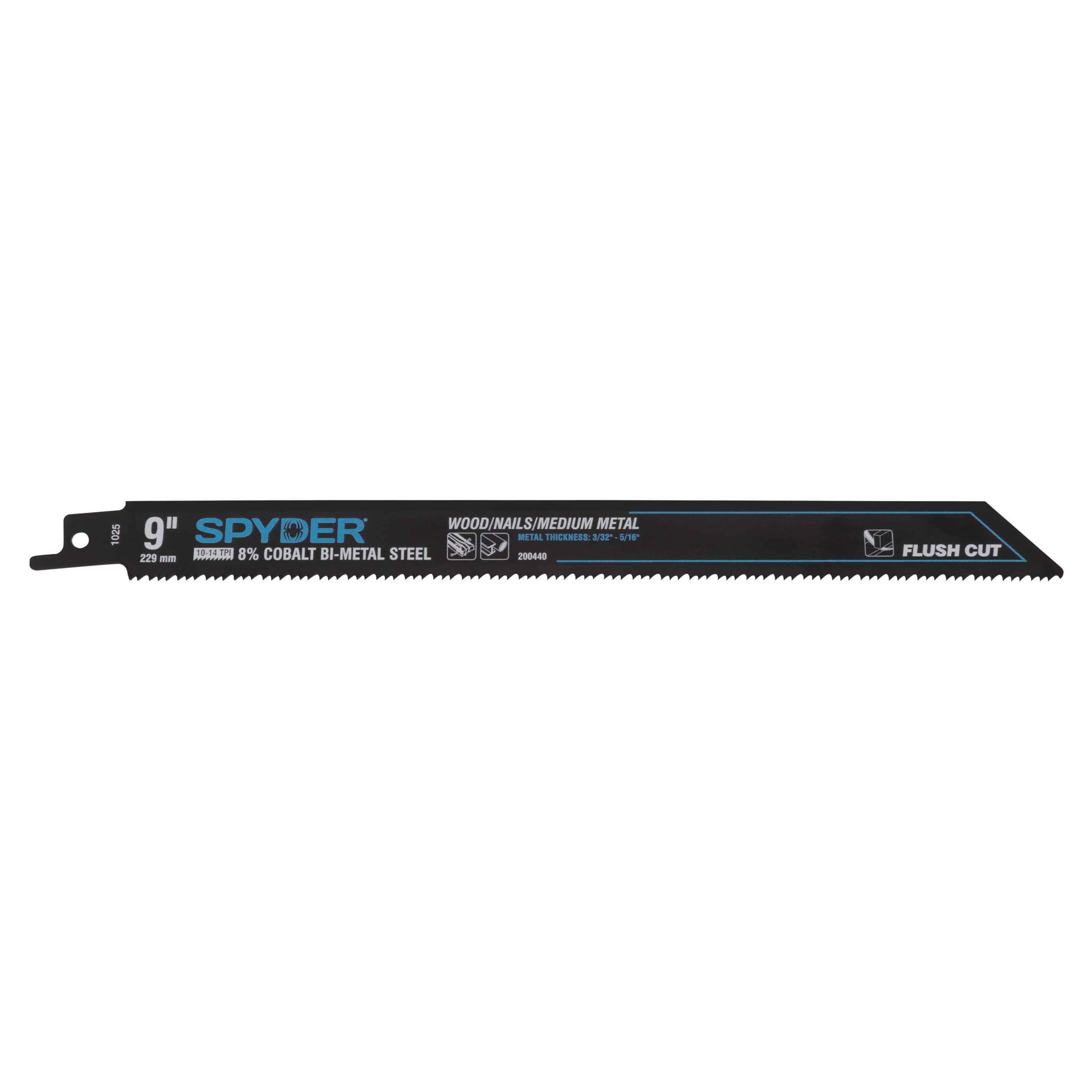 9" 10-14 TPI Bi-Metal Flush Cut Reciprocating Saw Blade Black Series™