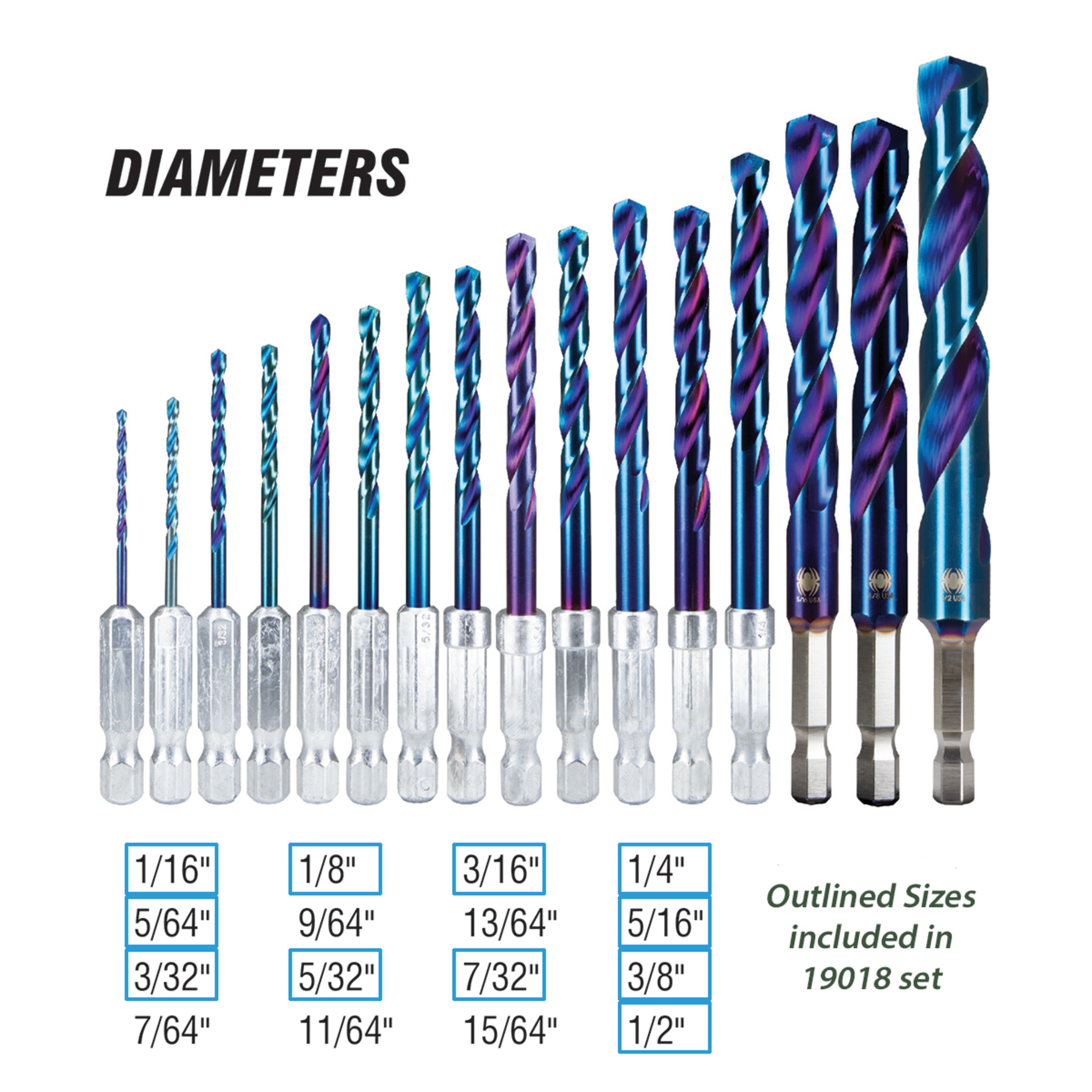 11-Piece Assorted HSS Twist Drill Bit Set Stinger™ Mach-Blue™