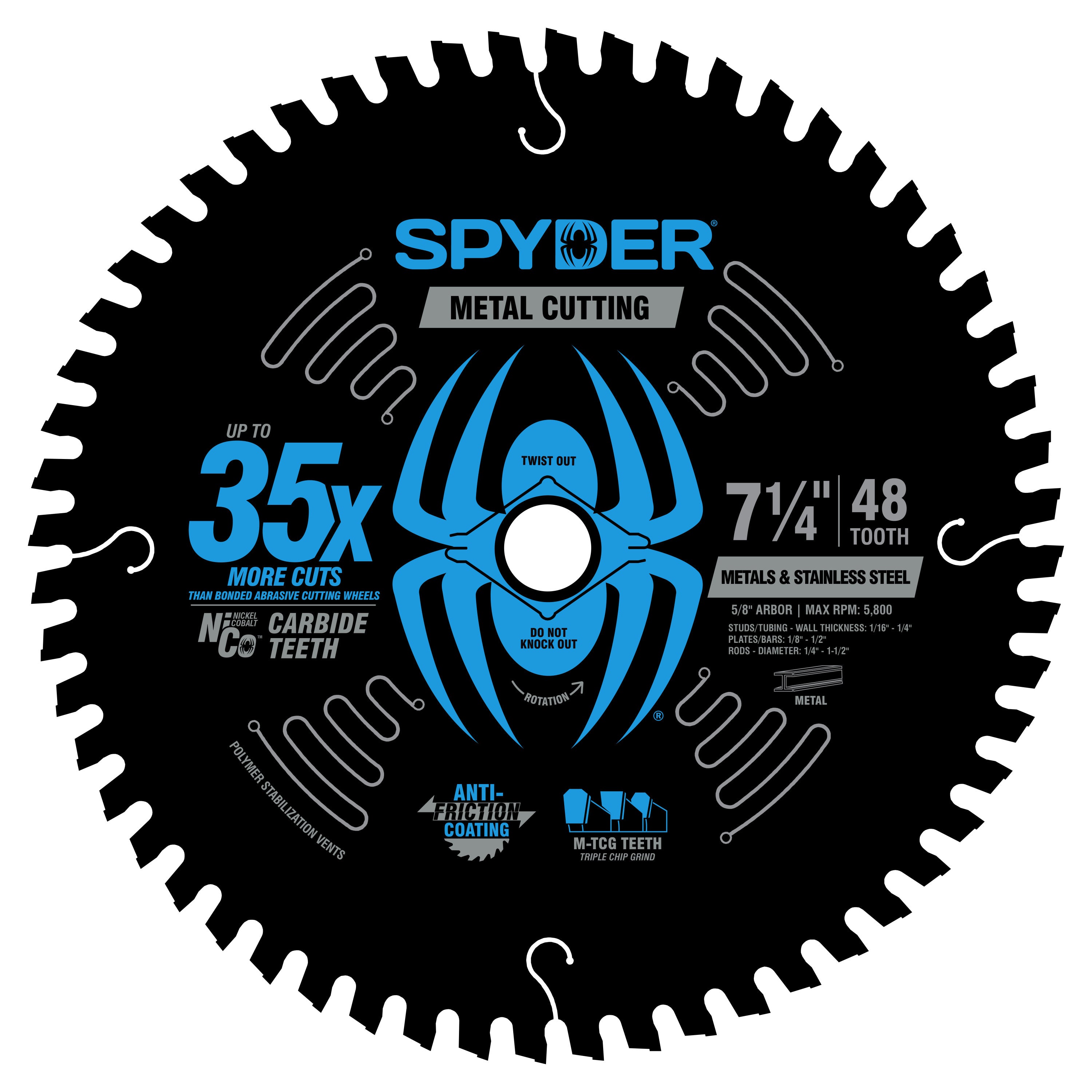 7-1/4" 48-Tooth Cutting Saw Blade for Metal