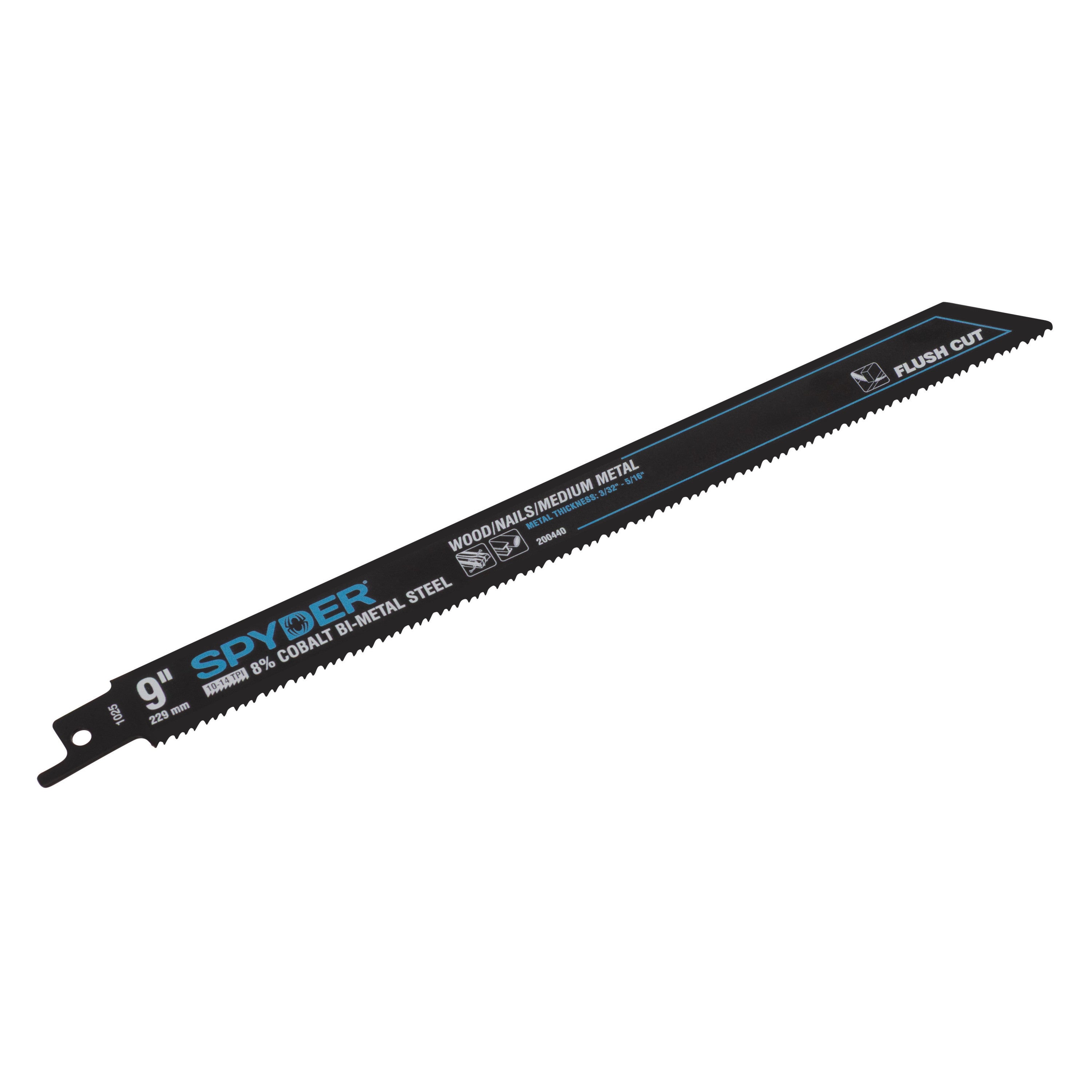 9" 10-14 TPI Bi-Metal Flush Cut Reciprocating Saw Blade (5-Pack) Black Series™