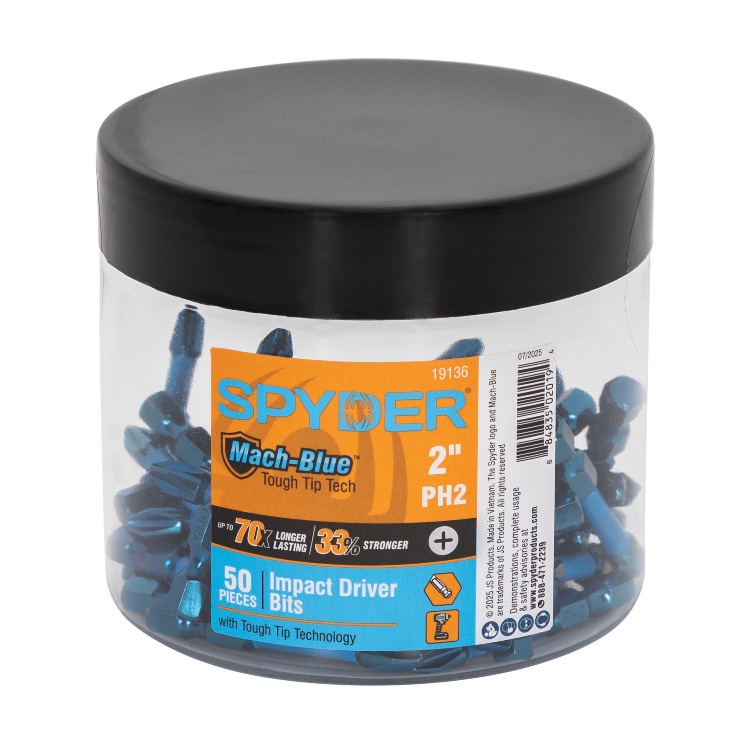 2" PH2 Impact Driver Bit (50-Pack) Mach-Blue™