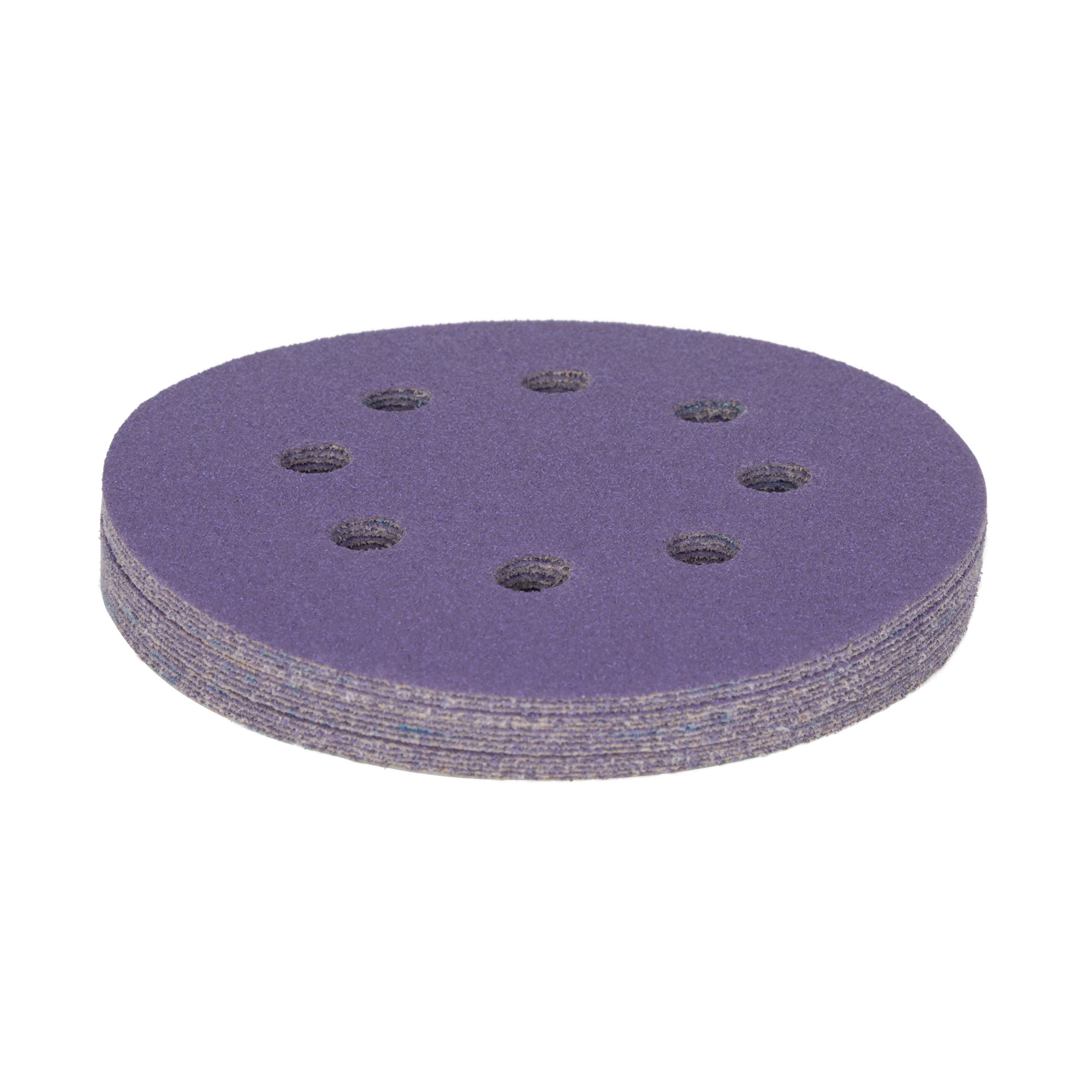 5" x 8-Hole 80 Grit Ceramic with Stearate Sanding Discs (15-Pack)