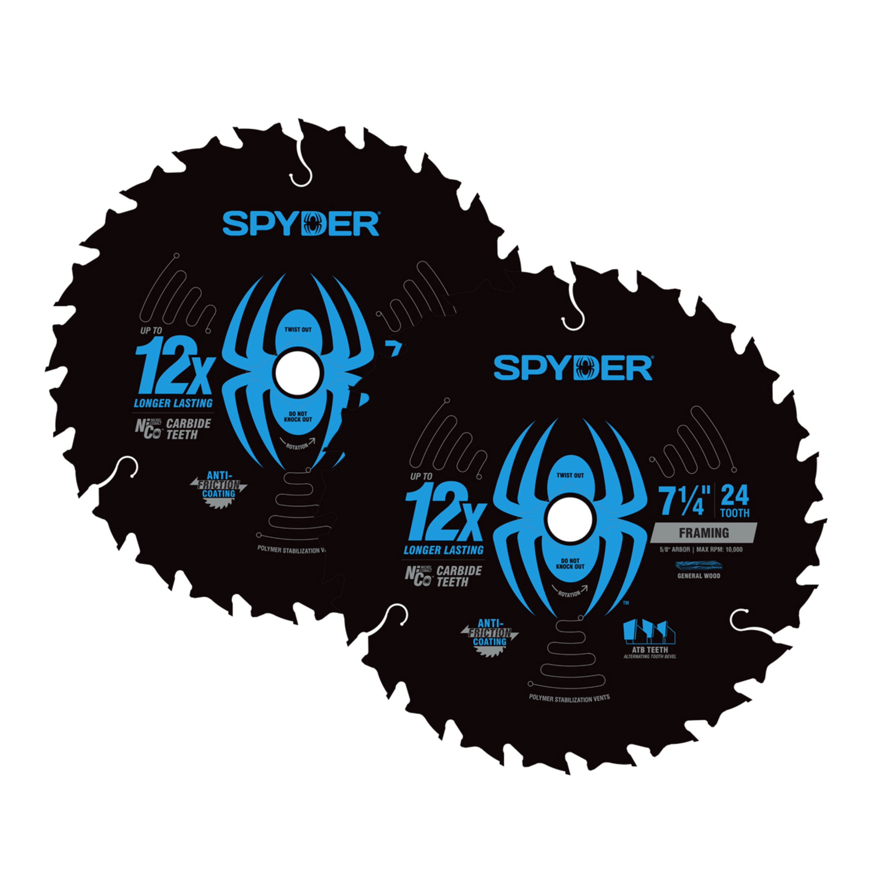 7-1/4" 24-Tooth Saw Blade for Framing (2-Pack)