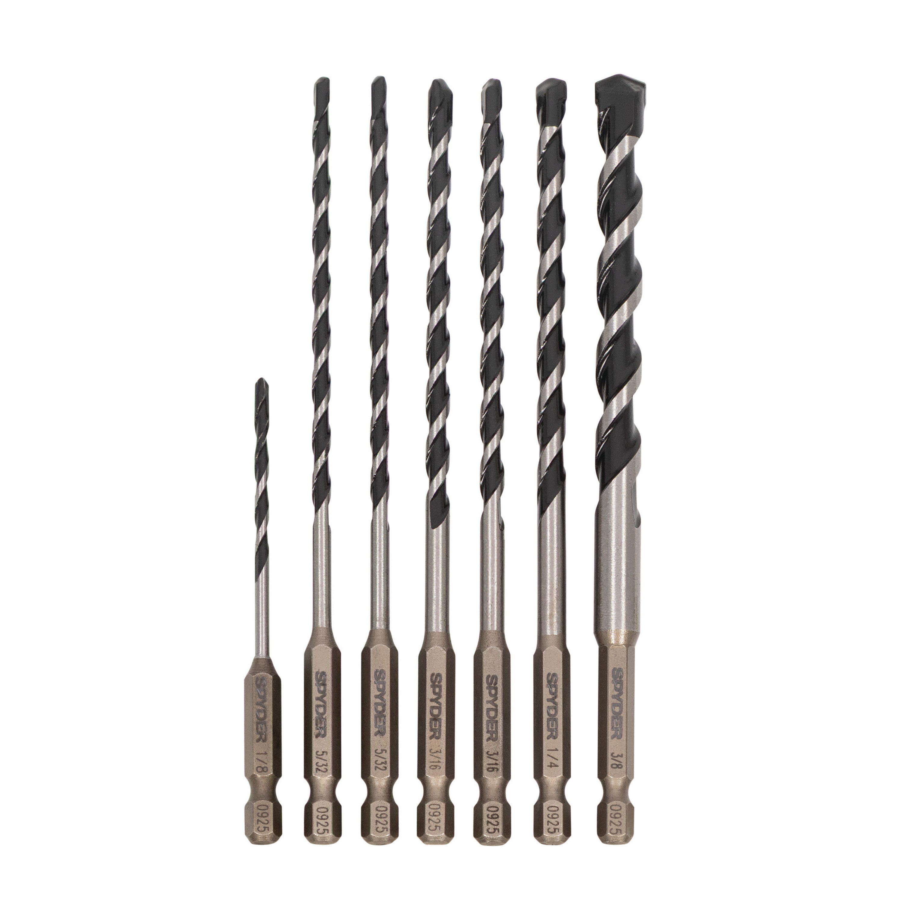 7-Piece Impact Shank Hammer Drill Bit for Concrete & Masonry