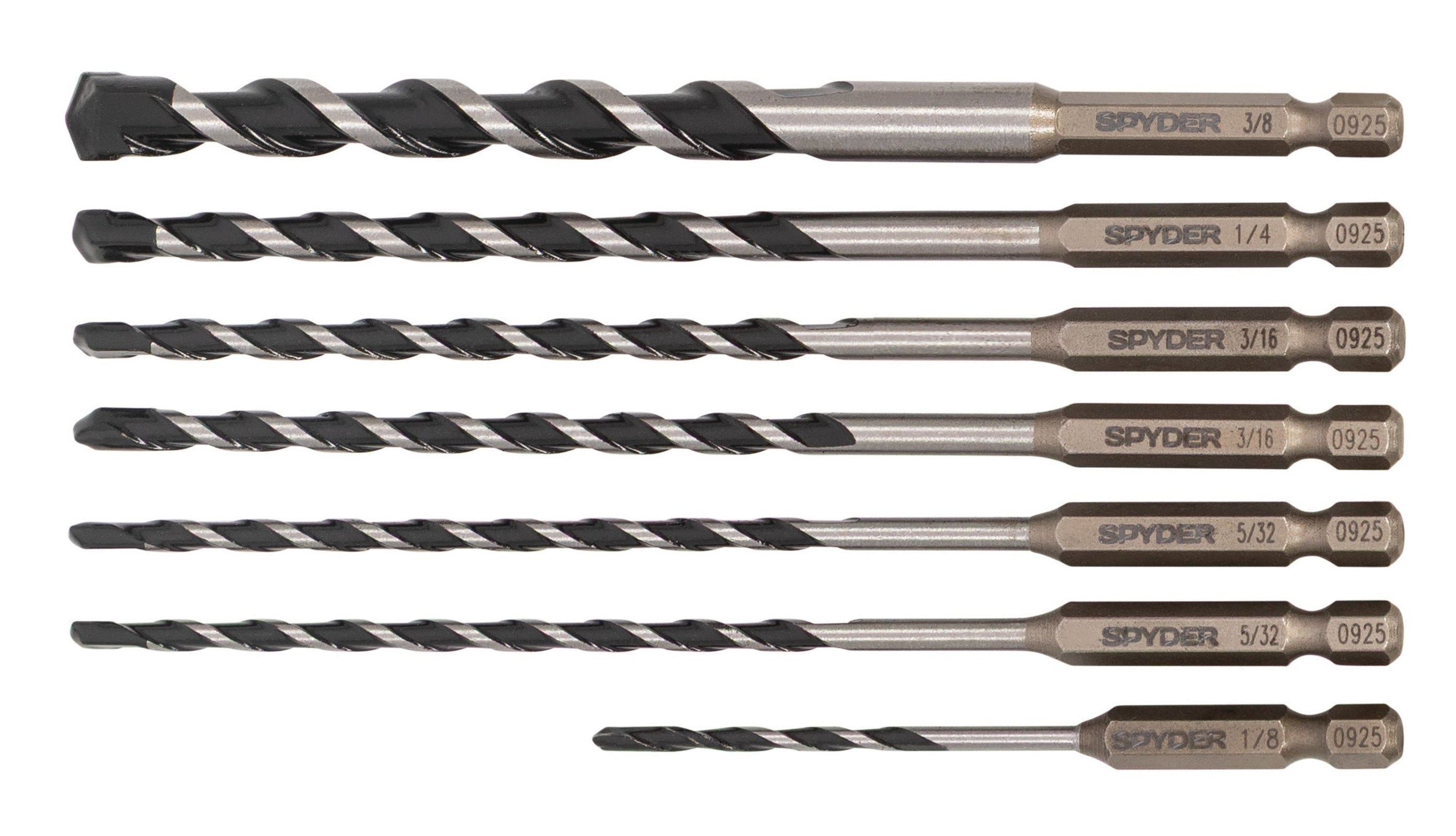 7-Piece Impact Shank Hammer Drill Bit for Concrete & Masonry