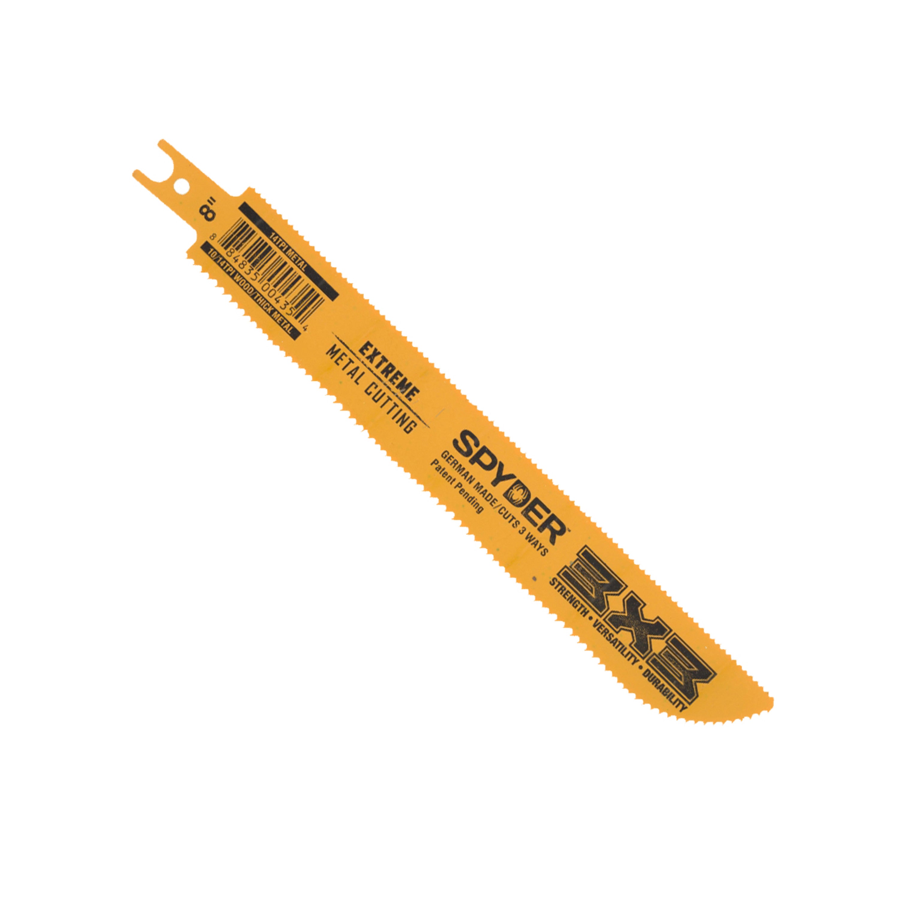 Hoja de sierra recíproca 3X3™ de doble cara de 8" para corte extremo de metal, madera y metal, 10/14 TPI