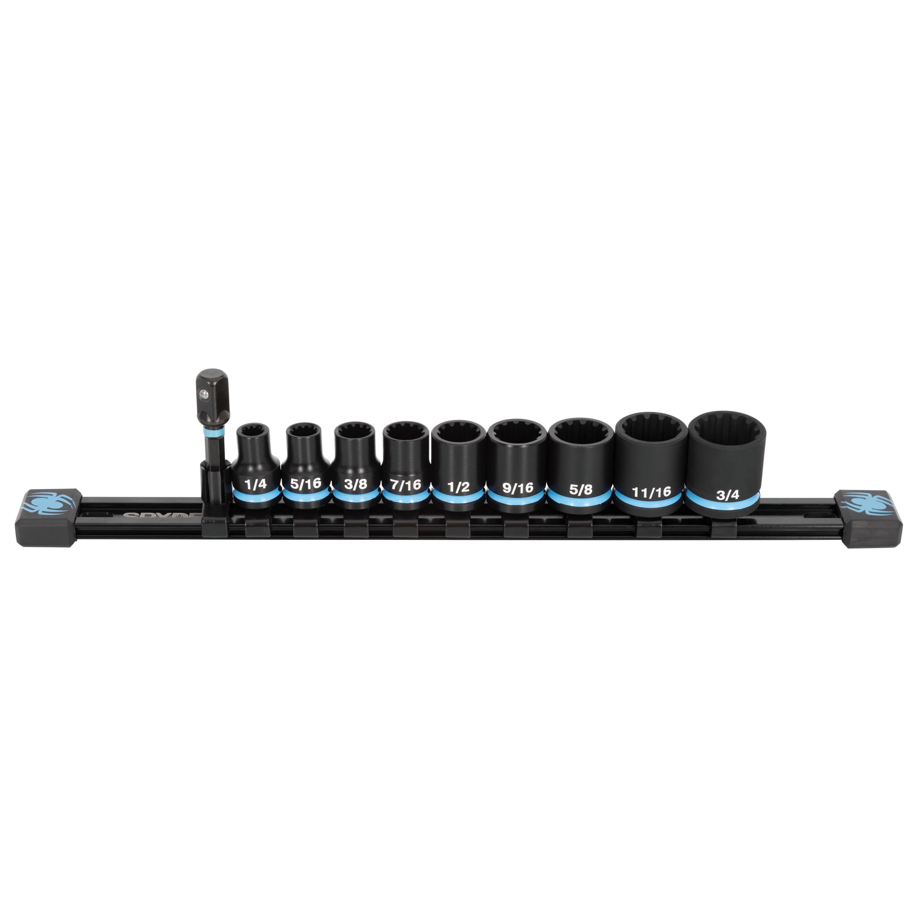 10-Piece 3/8" Drive SAE Impact Socket Set with Adapter