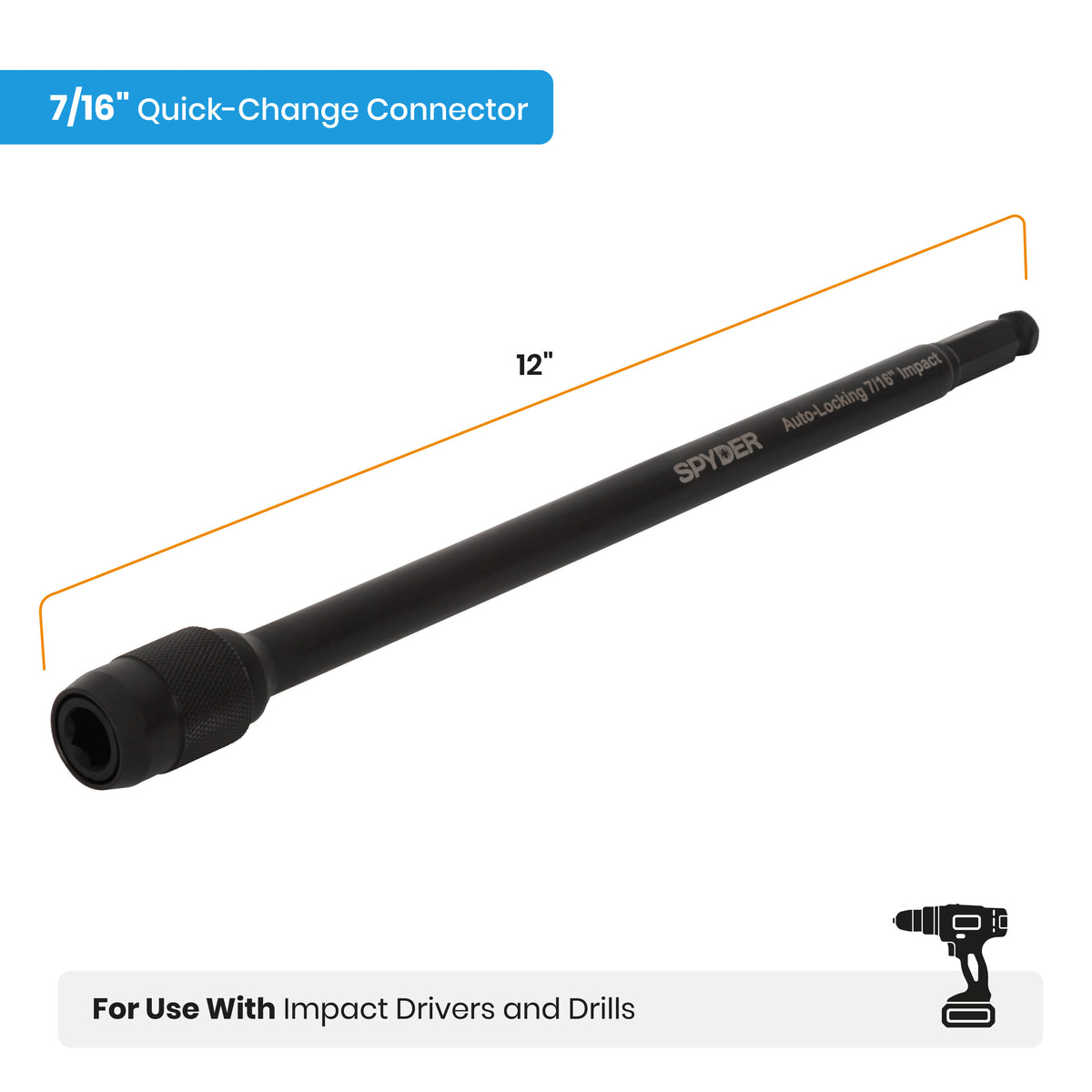 12" 7/16" Hex Quick Change Bit Holder Extension