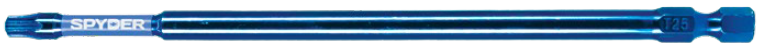 6-Inch Blue Spyder driver bit on a white background
