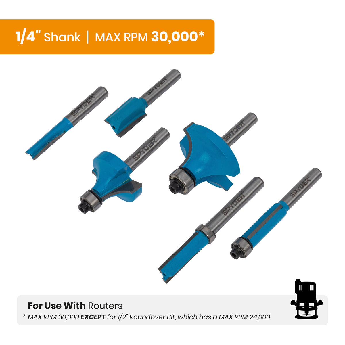 6-Piece Router Bit Set