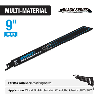 9" 10 TPI Metal Cutting Bi-Metal Reciprocating Saw Blade Black Series™