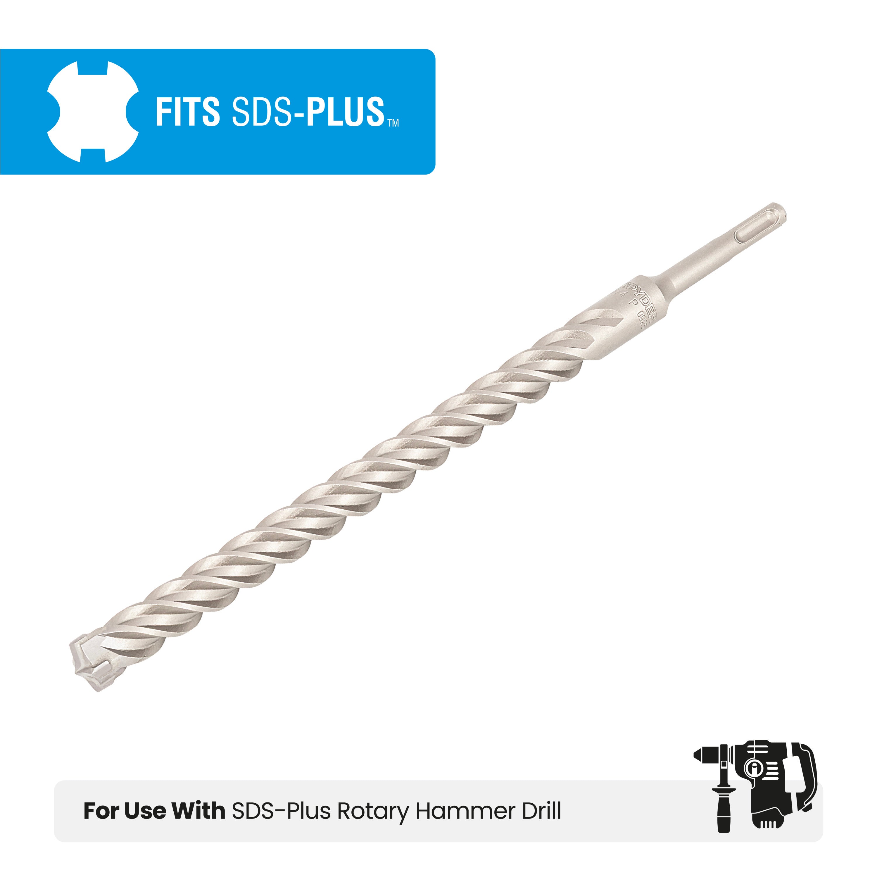 3/4" x 12" SDS-Plus 4-Cutter Carbide-Tipped Rotary Hammer Drill Bit